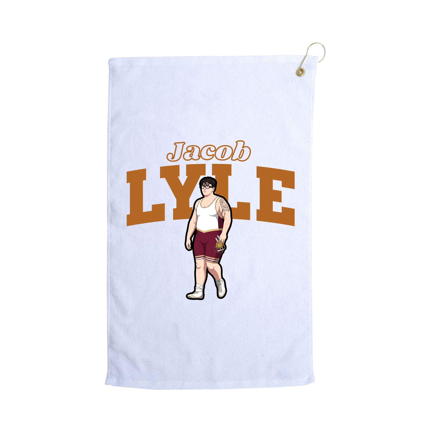 Golf Towel — Name Arch in White