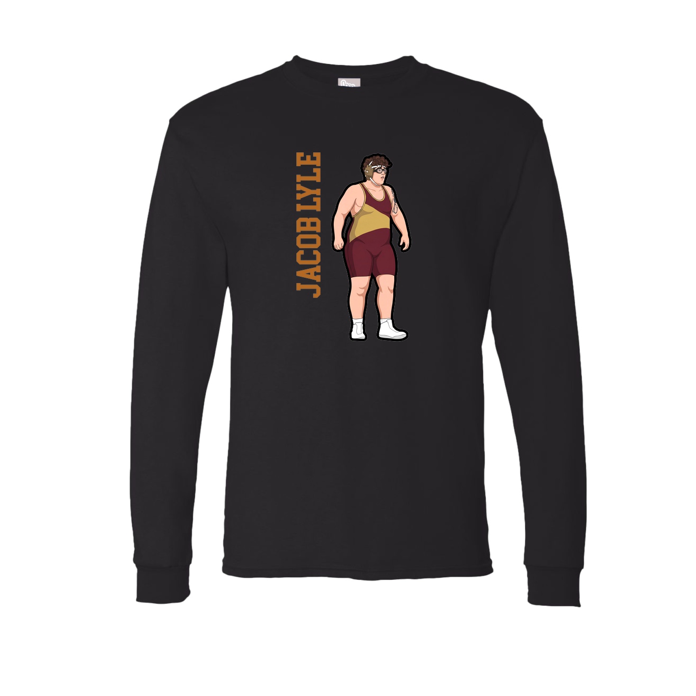 Long Sleeve Tee — Name Vertical in Black