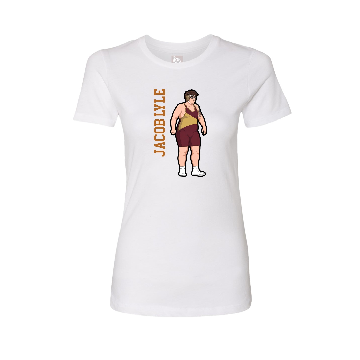 Fitted Women's Tee — Name Vertical in White