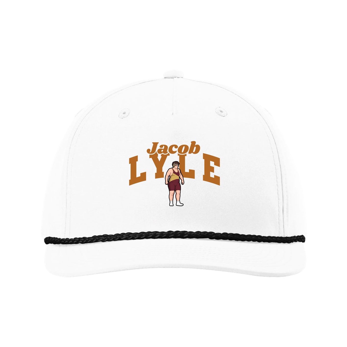 Five-Panel Classic Rope Cap — Signature Arch in White