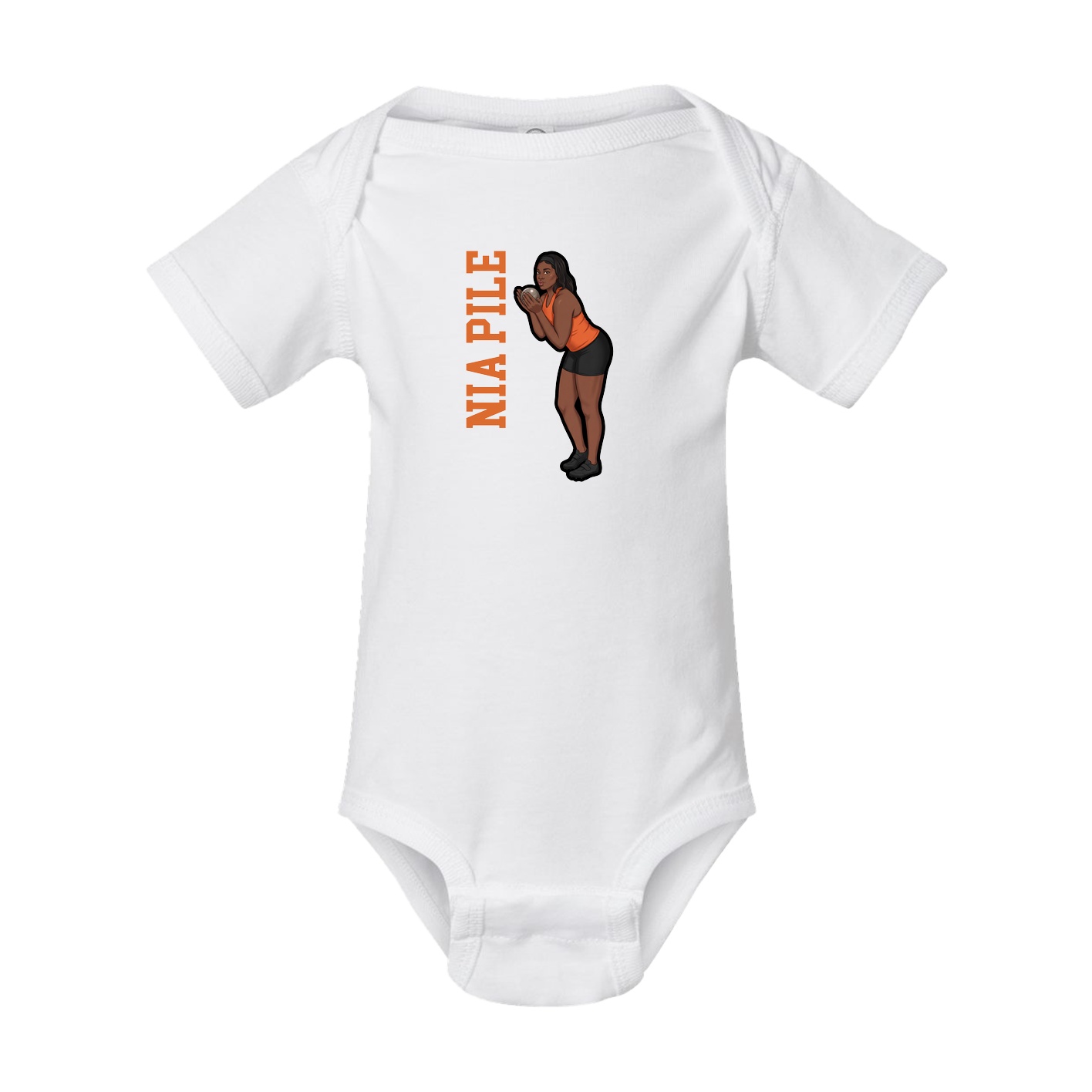 Baby Onesie — Name Vertical in White
