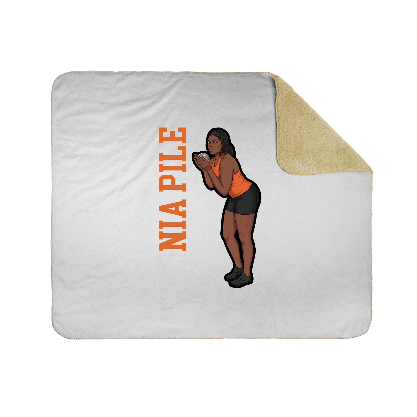 Throw Blanket — Name Vertical in White