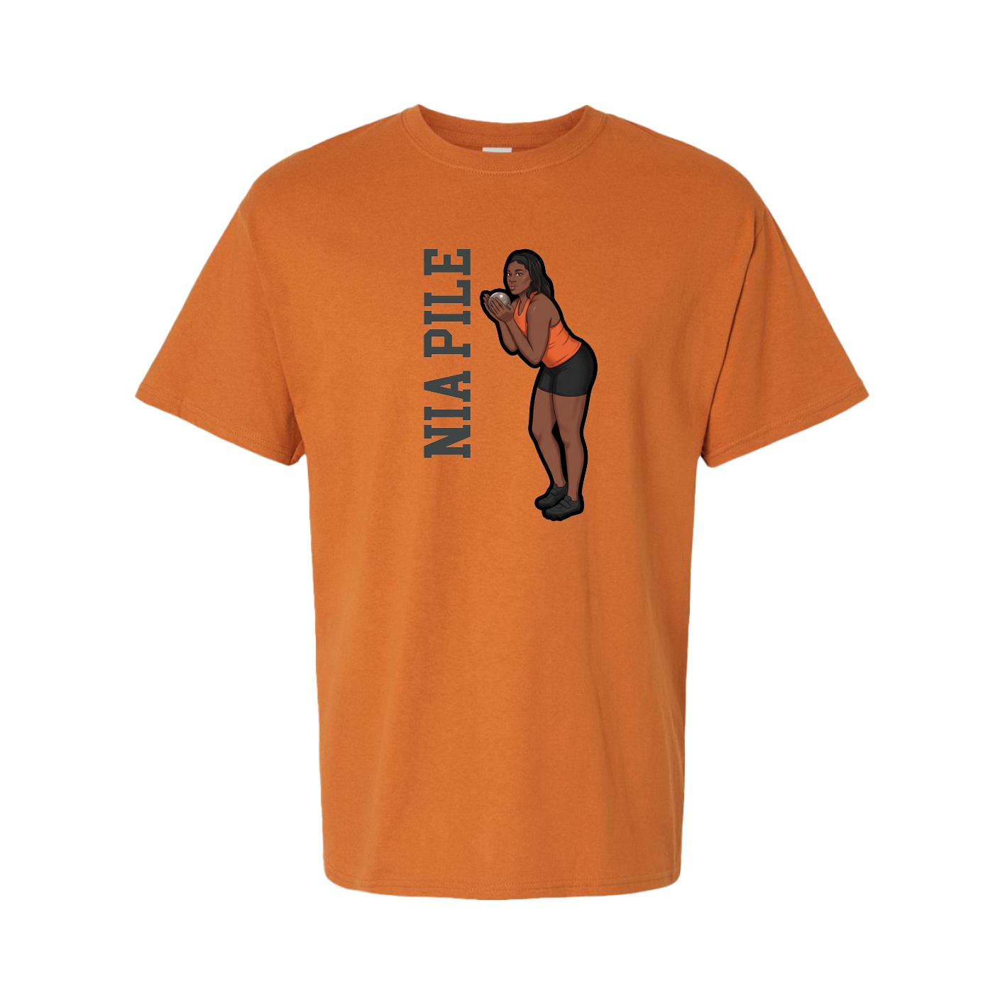 Tee — Name Vertical in Orange
