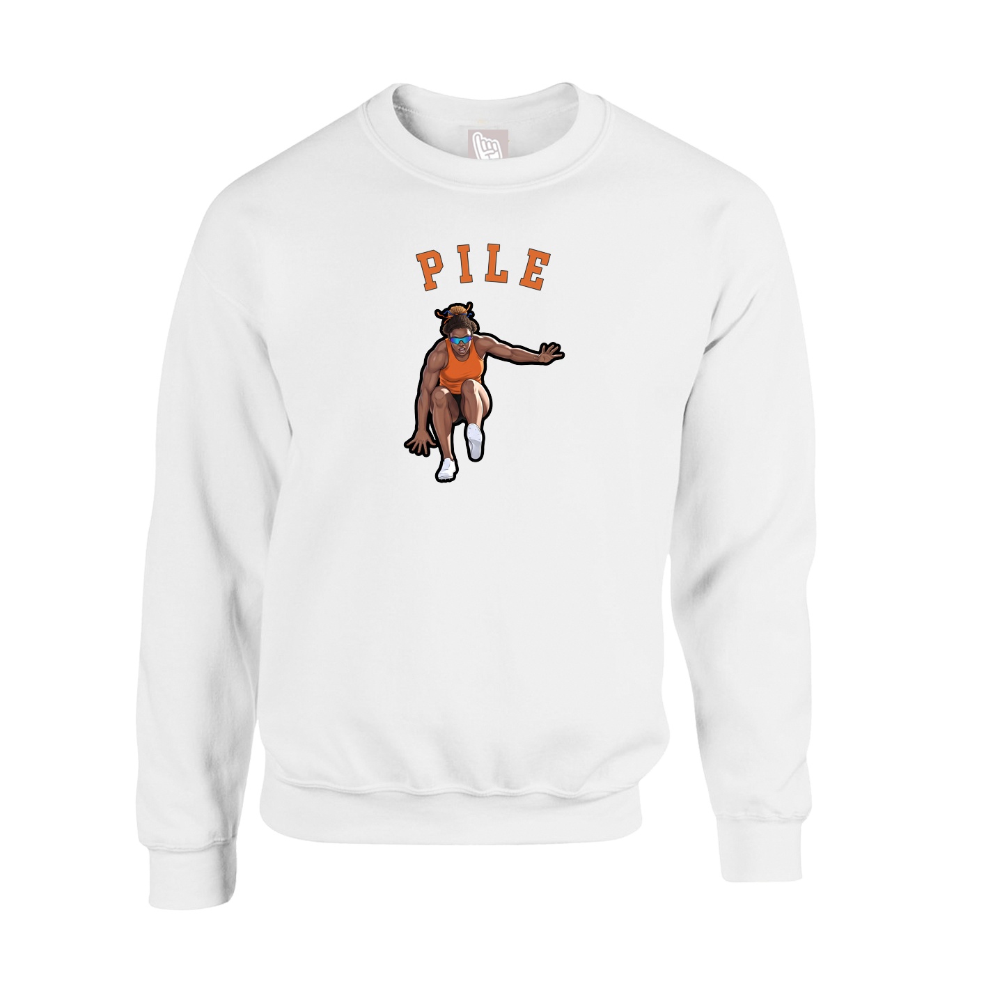 Fleece Crew — Shirsey Arch in White