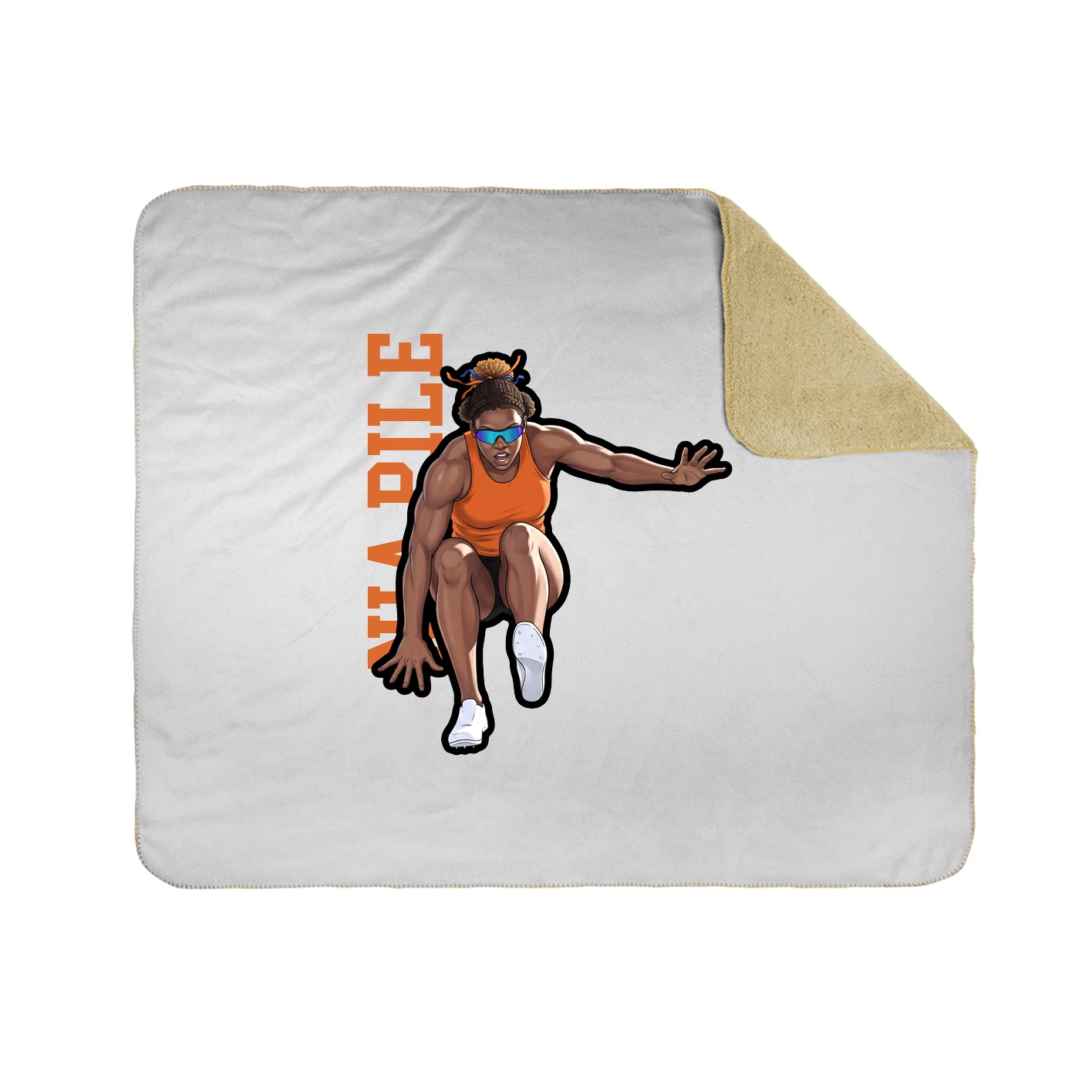 Throw Blanket — Name Vertical in White