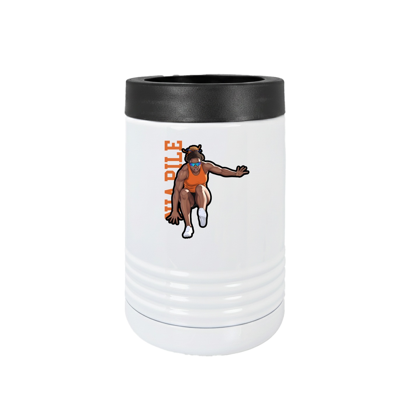 Beverage Holder — Name Vertical in White