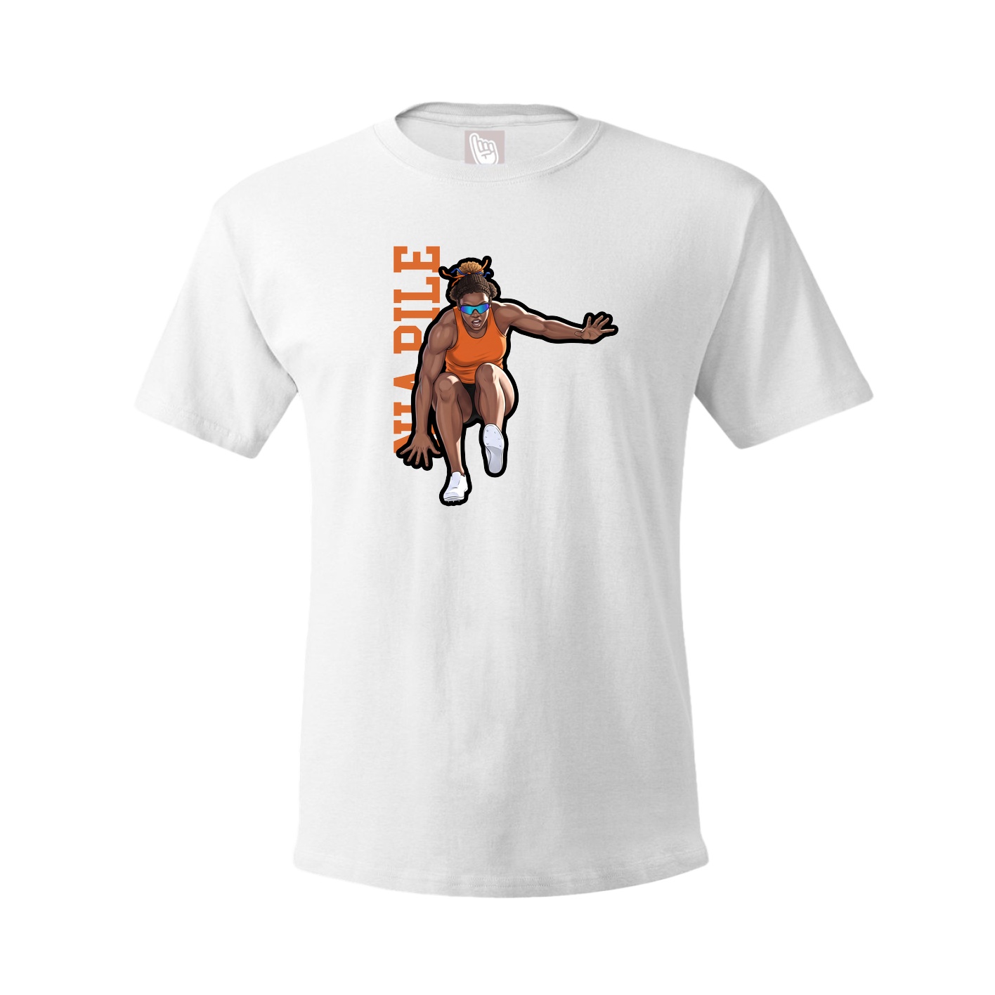 Youth Tee — Name Vertical in White