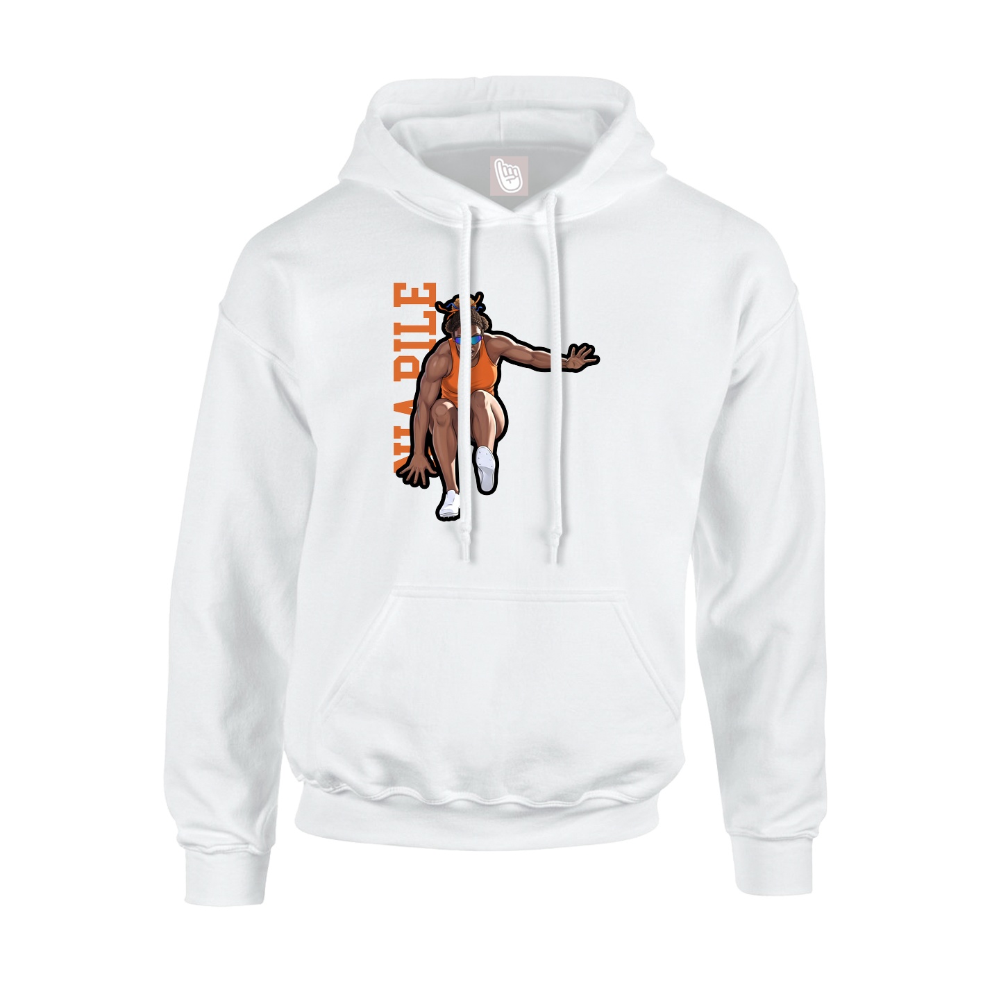 Hoodie — Name Vertical in White