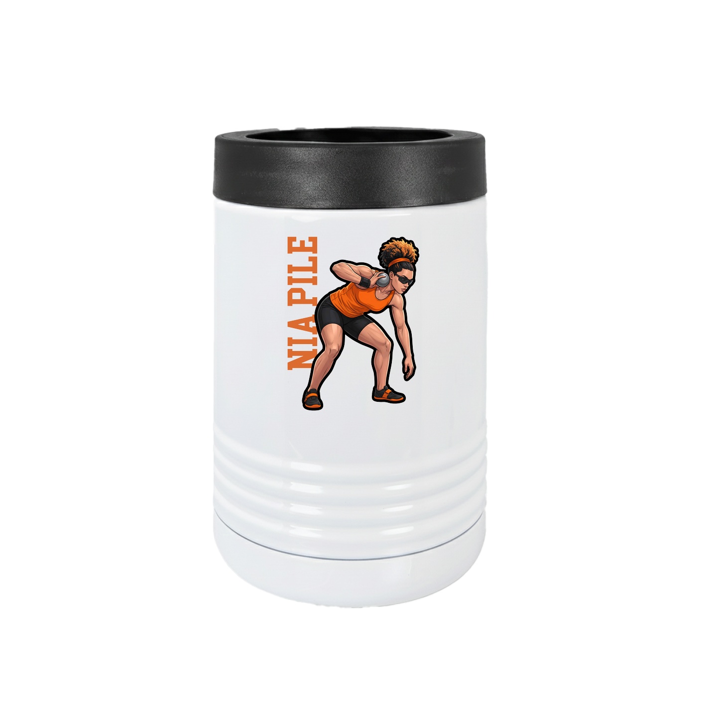 Beverage Holder — Name Vertical in White