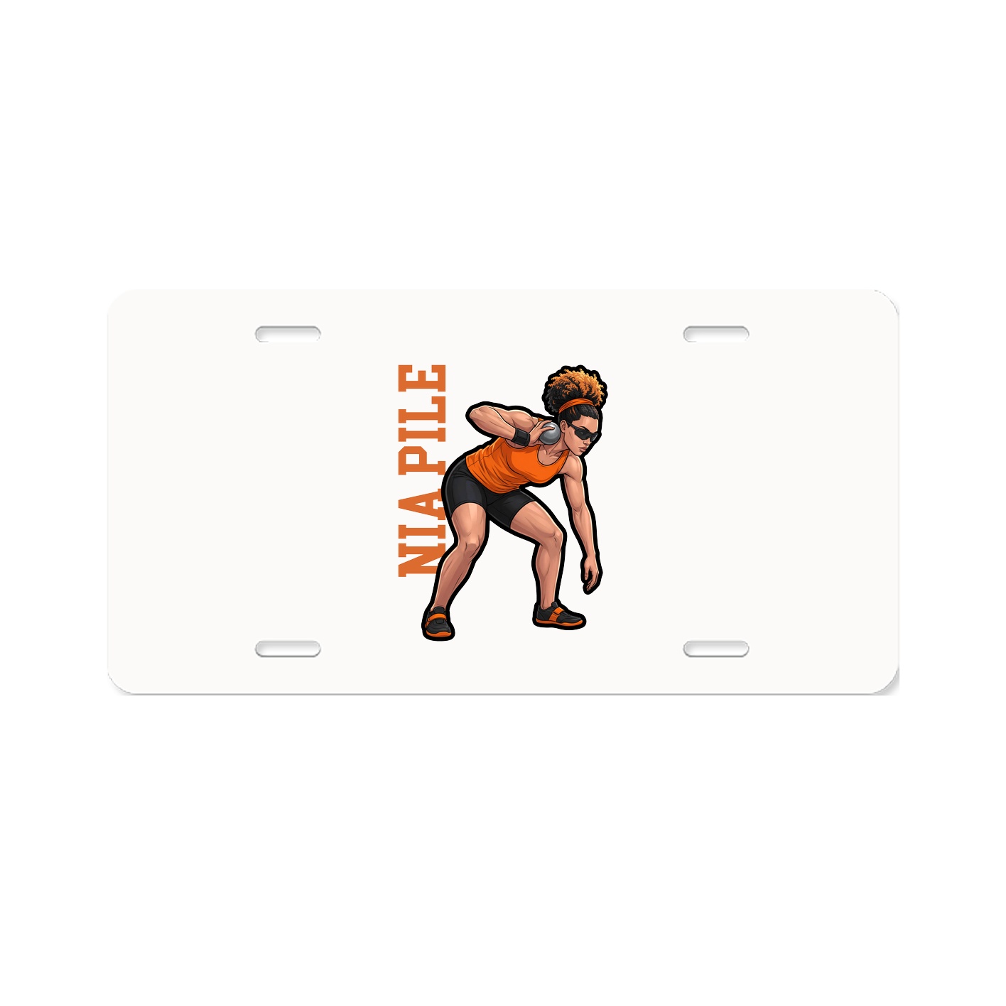 License Plate — Name Vertical in Classic