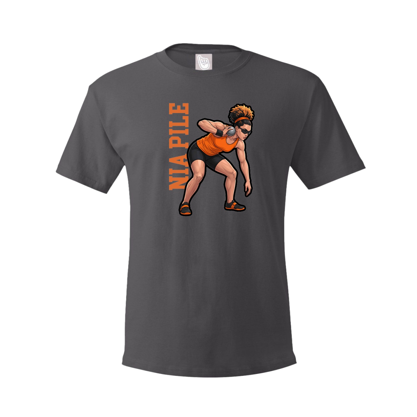 Tee — Name Vertical in Grey