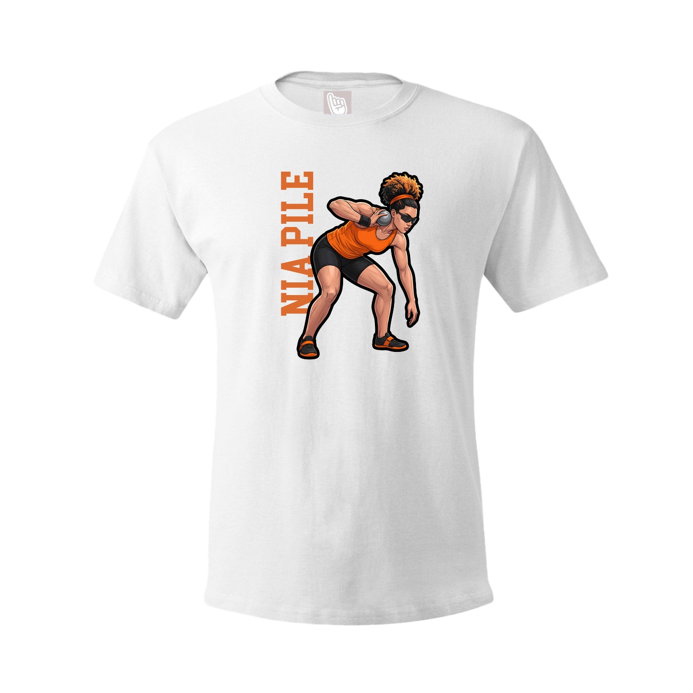 Youth Tee — Name Vertical in White