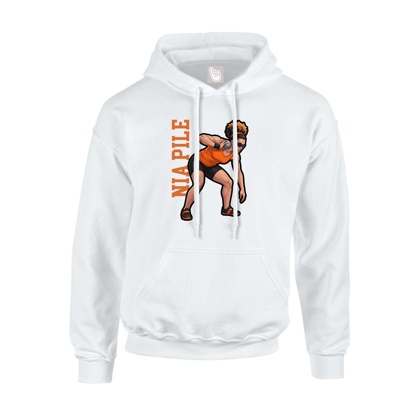 Youth Hoodie — Name Vertical in White