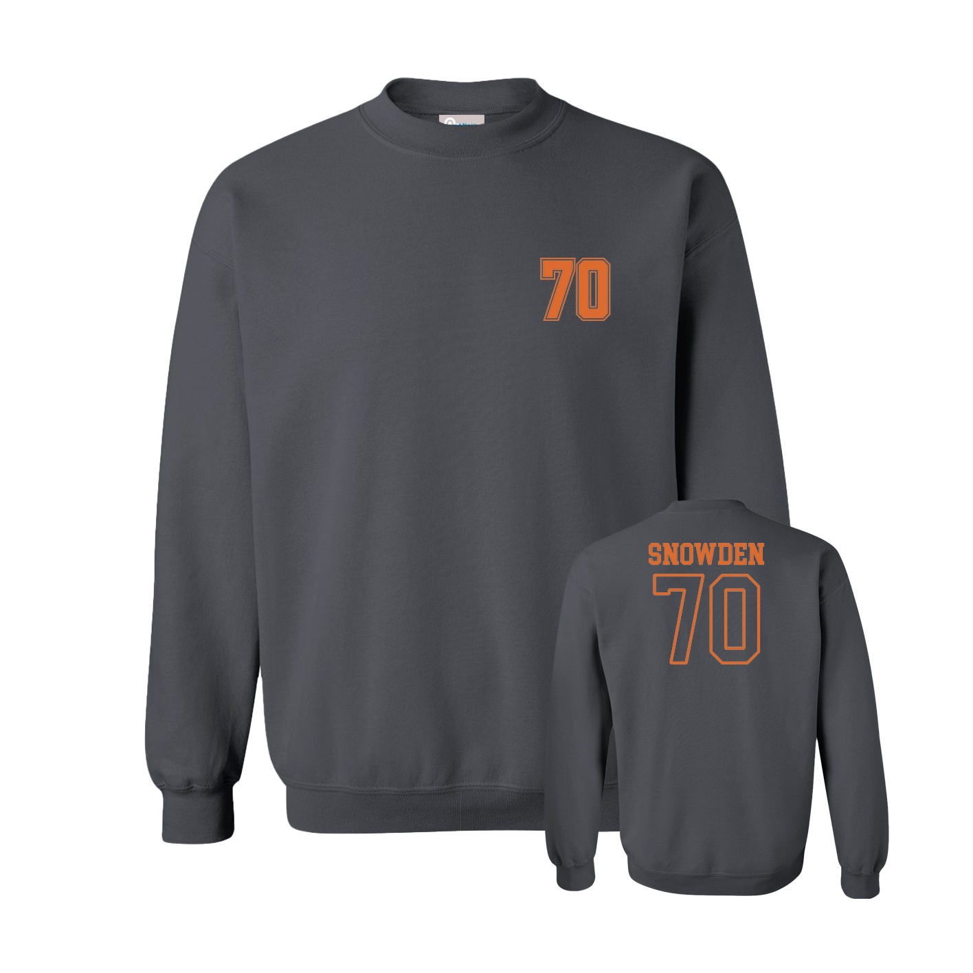 Fleece Crew — Chest Back in Grey