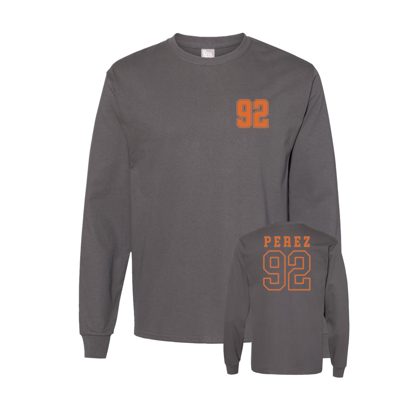 Long Sleeve Tee — Chest Back in Grey