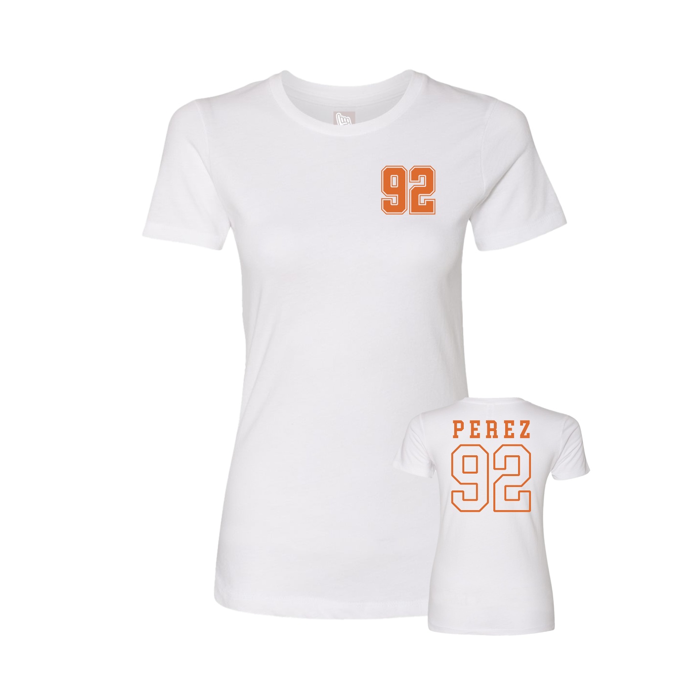 Fitted Women's Tee — Chest Back in White
