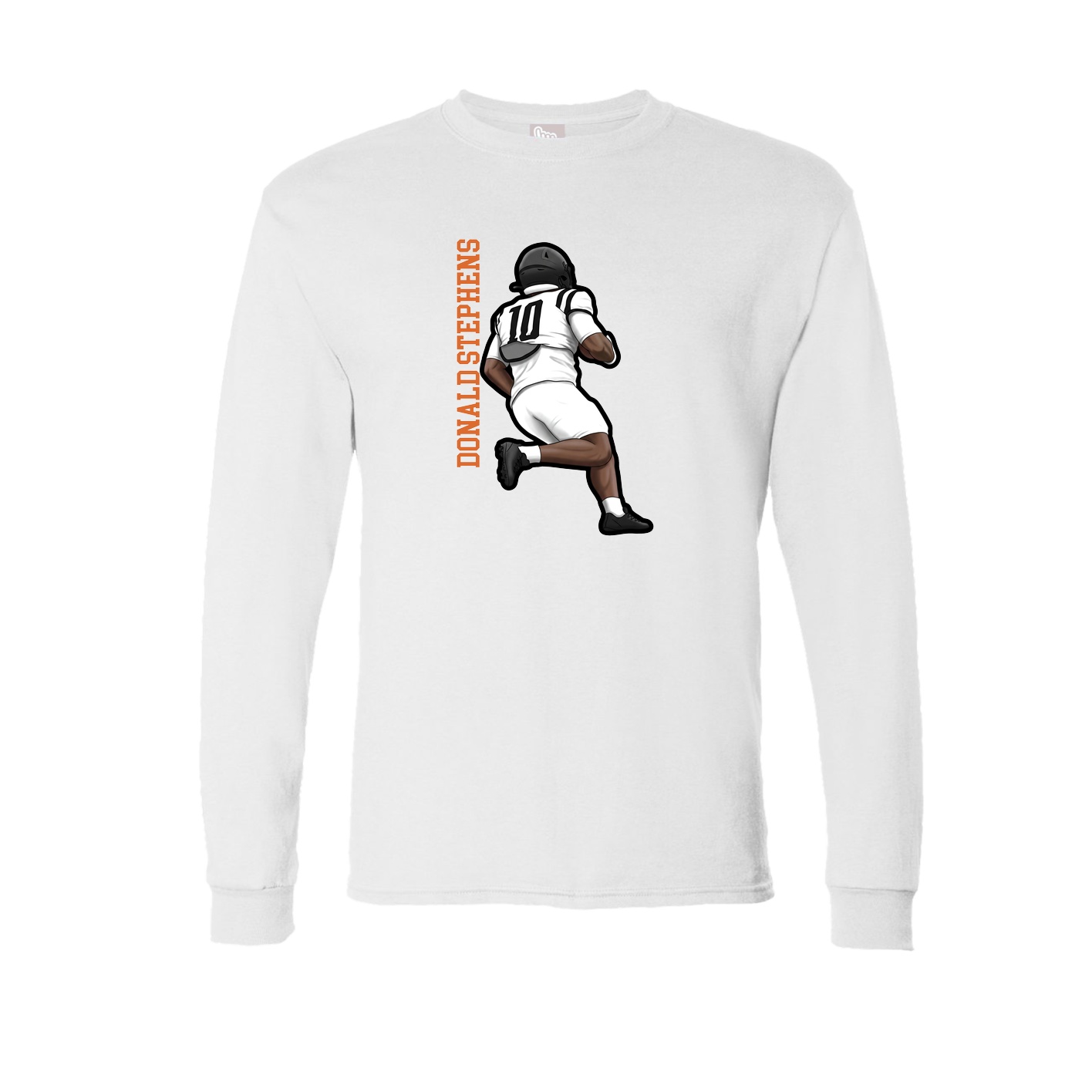 Long Sleeve Tee — Name Vertical in White