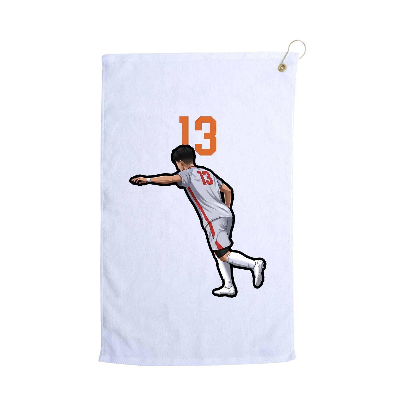 Golf Towel — Number Top in White