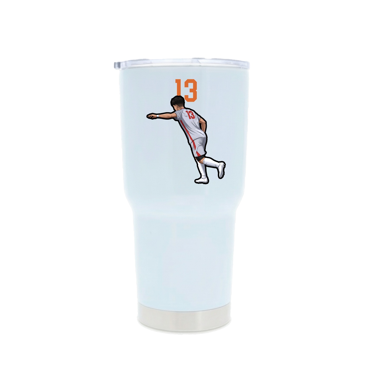 30oz Stainless Steel Tumbler — Number Top in White