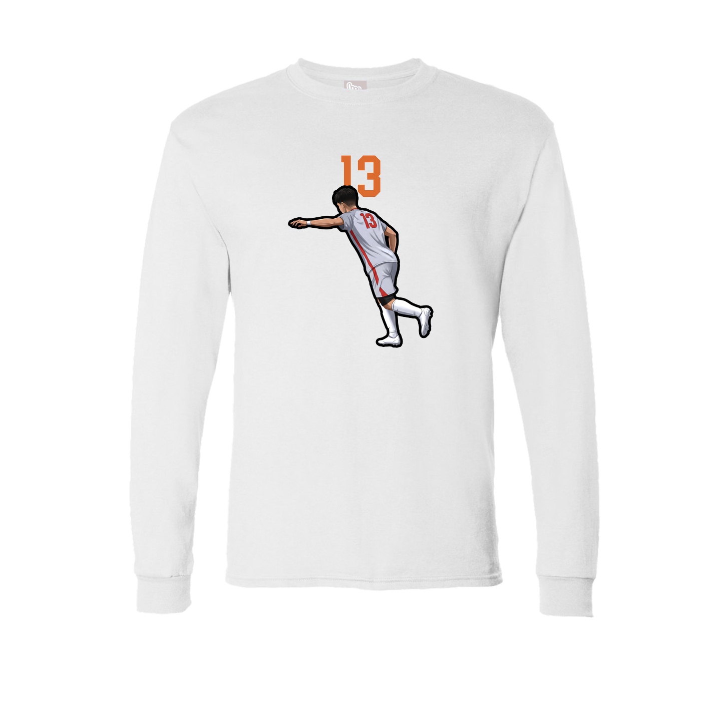 Long Sleeve Tee — Number Top in White