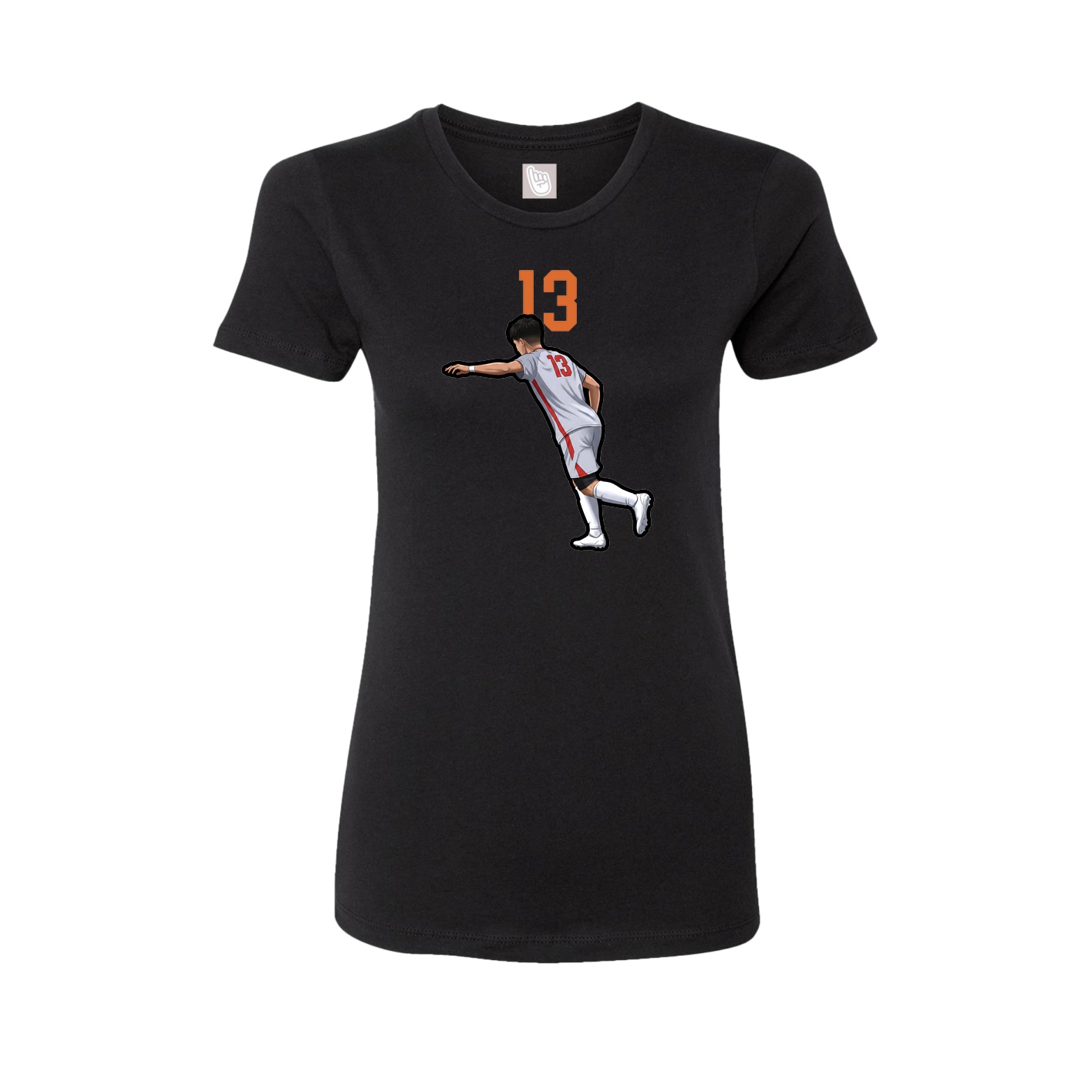 Fitted Women's Tee — Number Top in Black