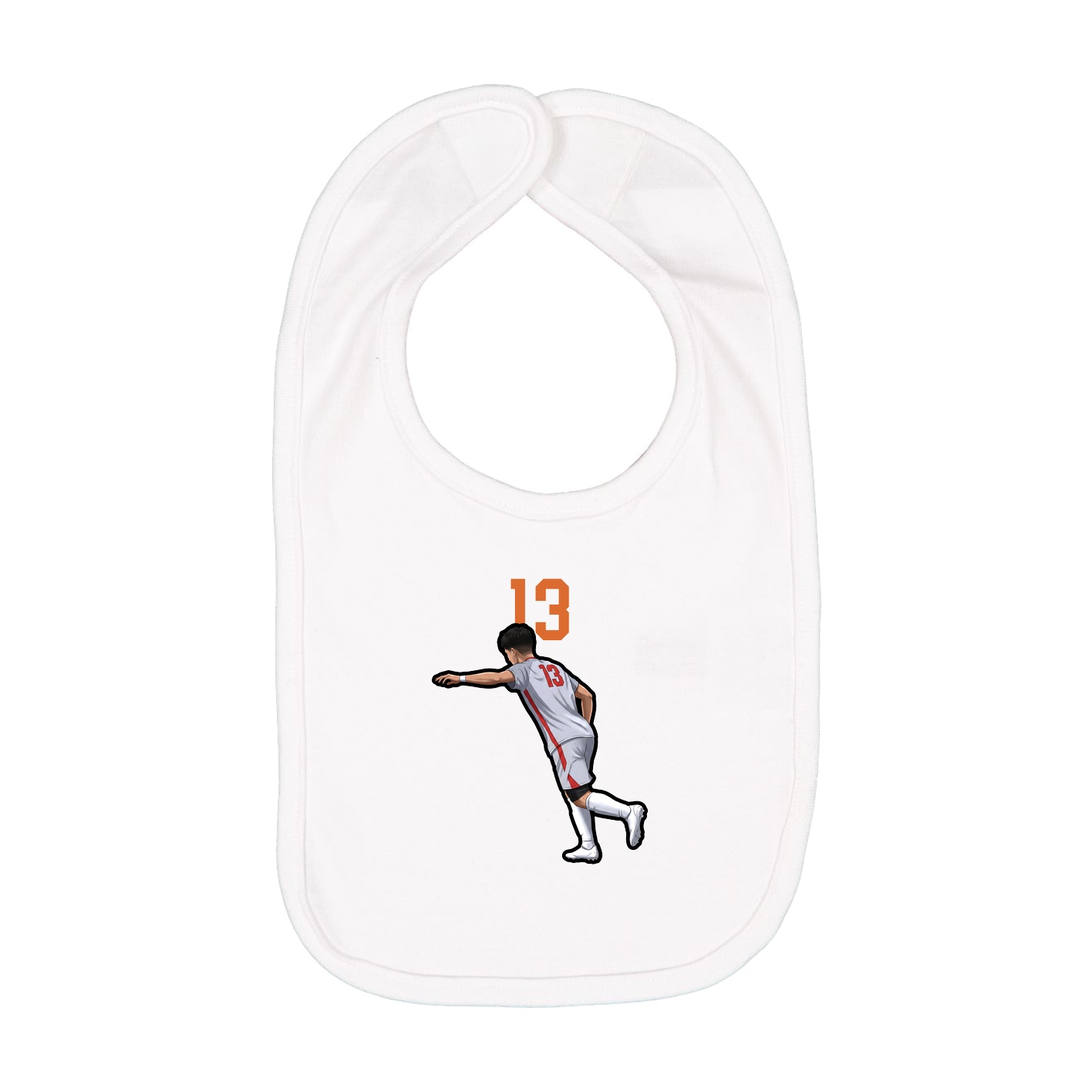 Infant Bib — Number Top in White