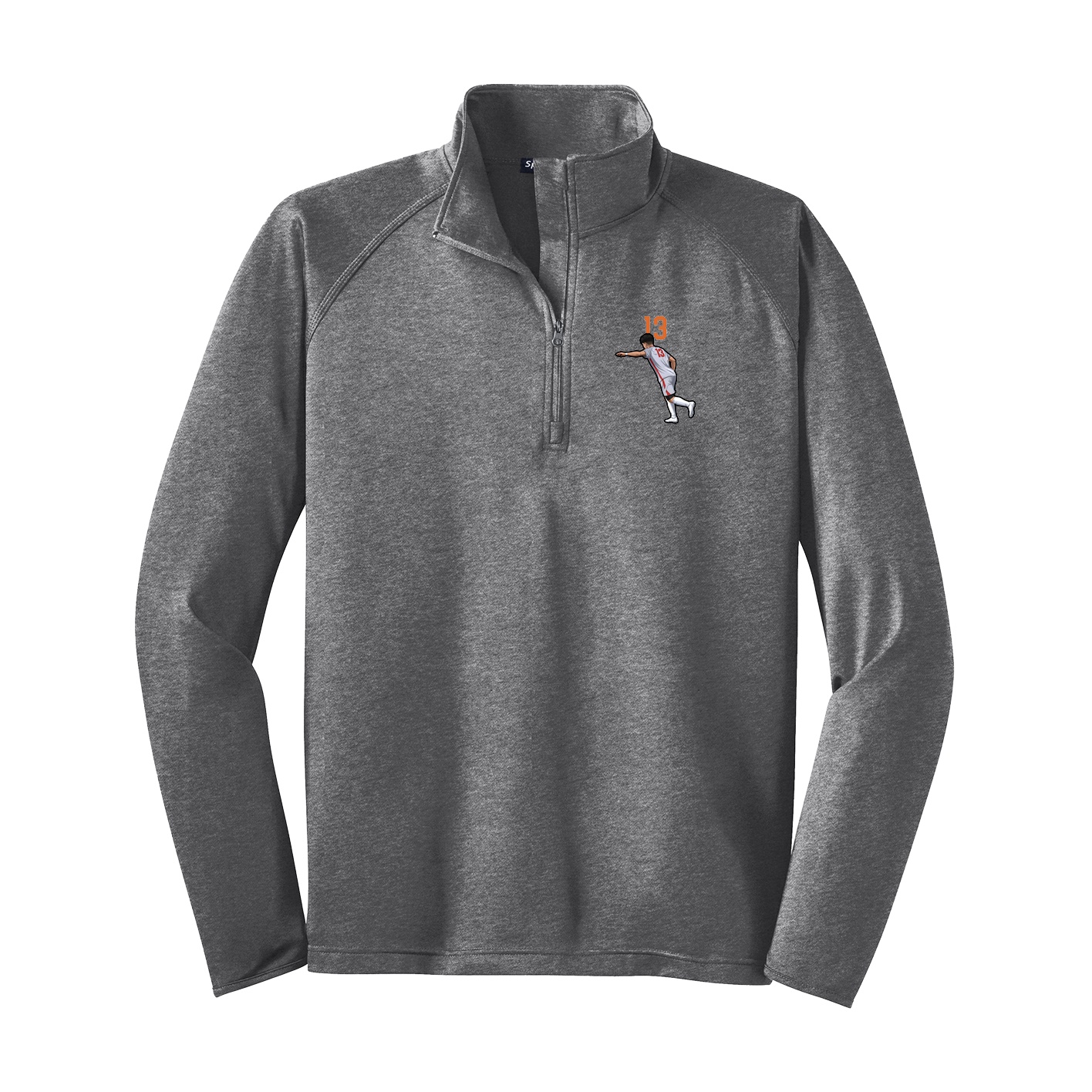 Q-Zip Pullover — Number Top in Grey