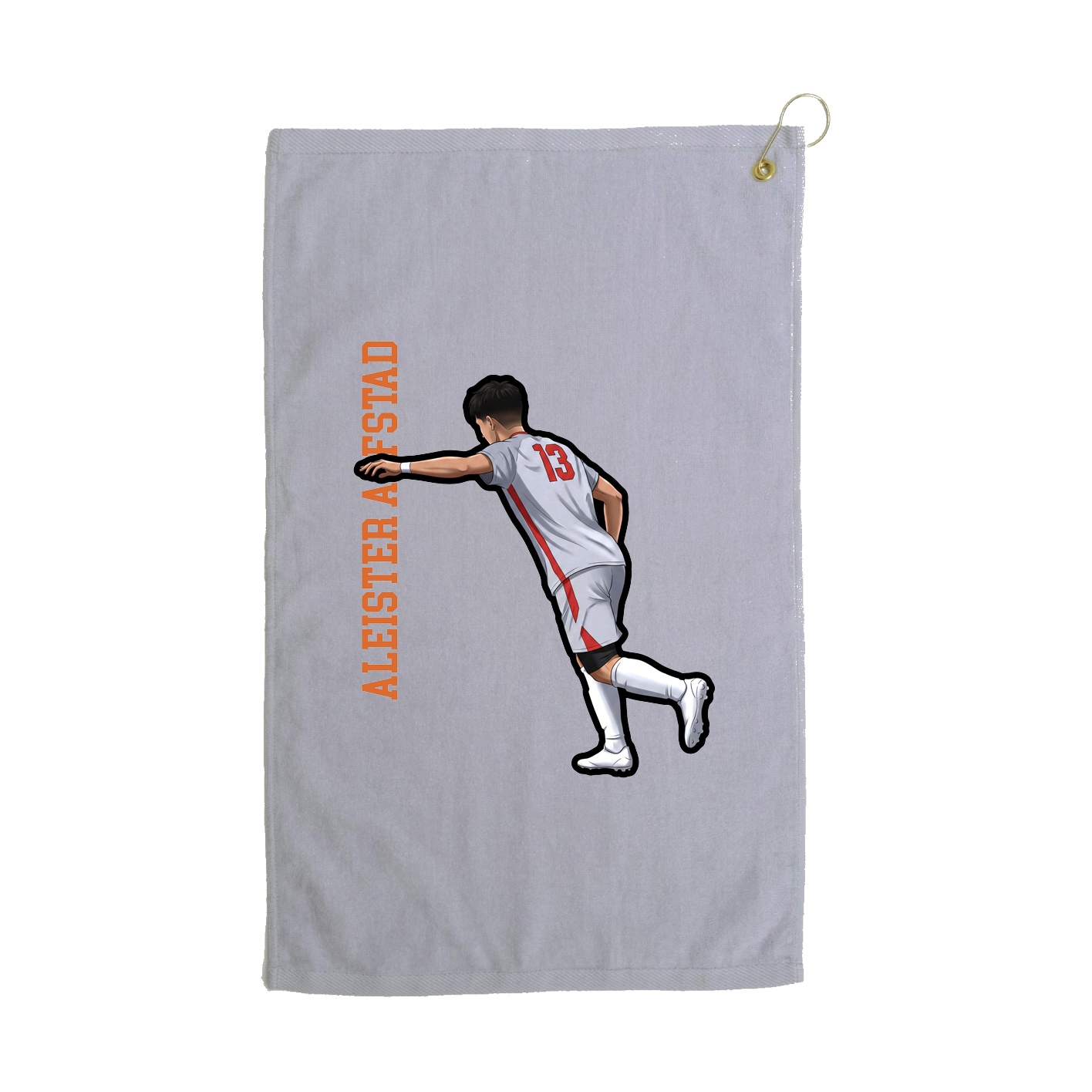 Golf Towel — Name Vertical in Grey