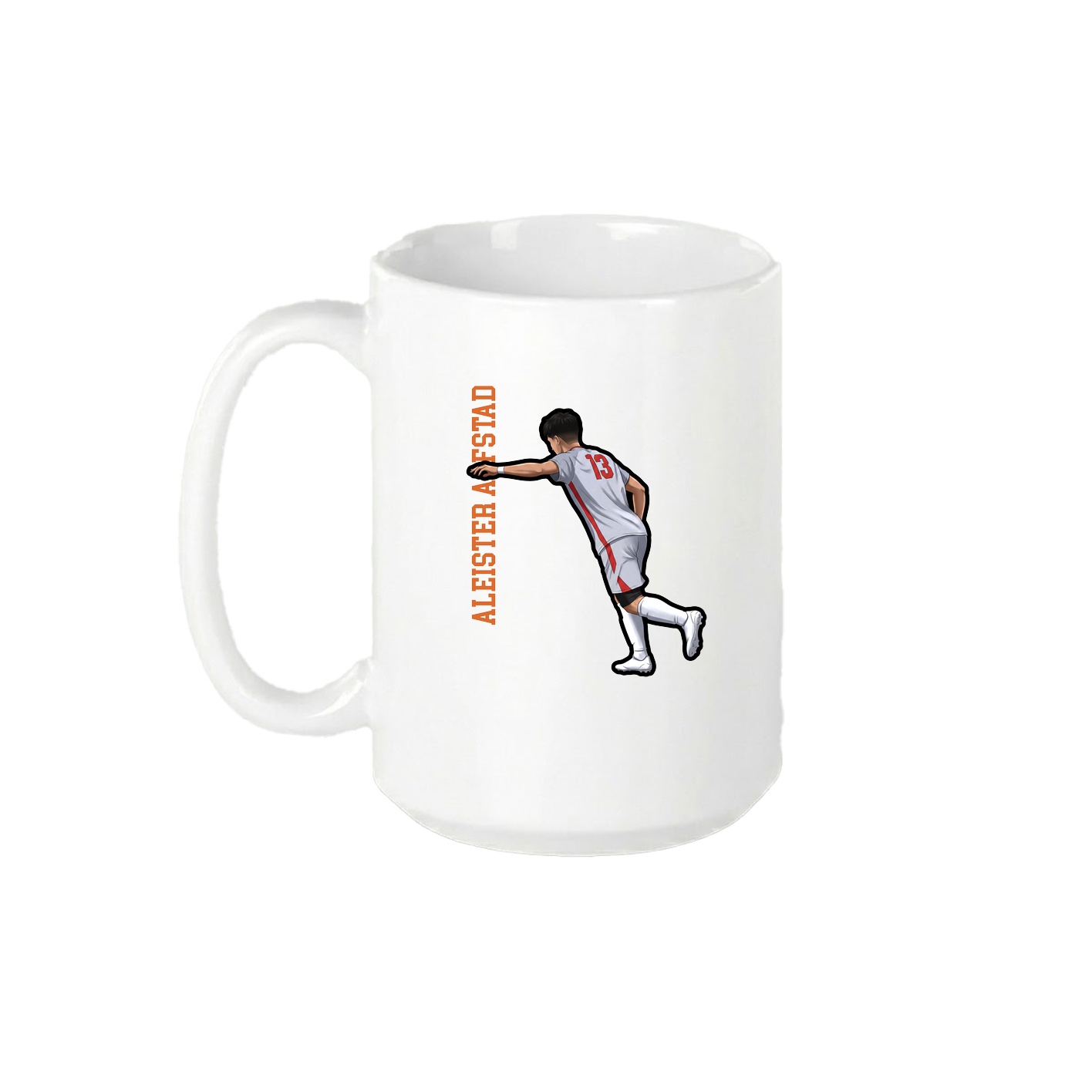 15oz Coffee Mug — Name Vertical in White