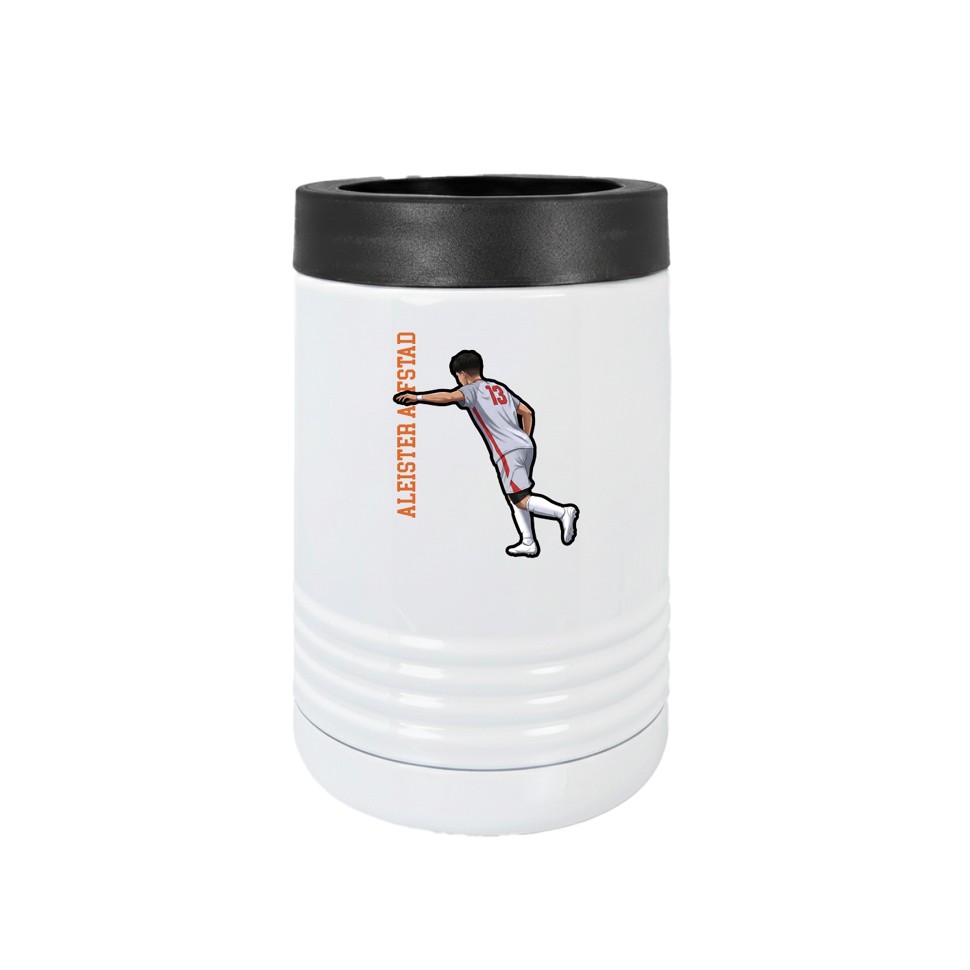 Beverage Holder — Name Vertical in White