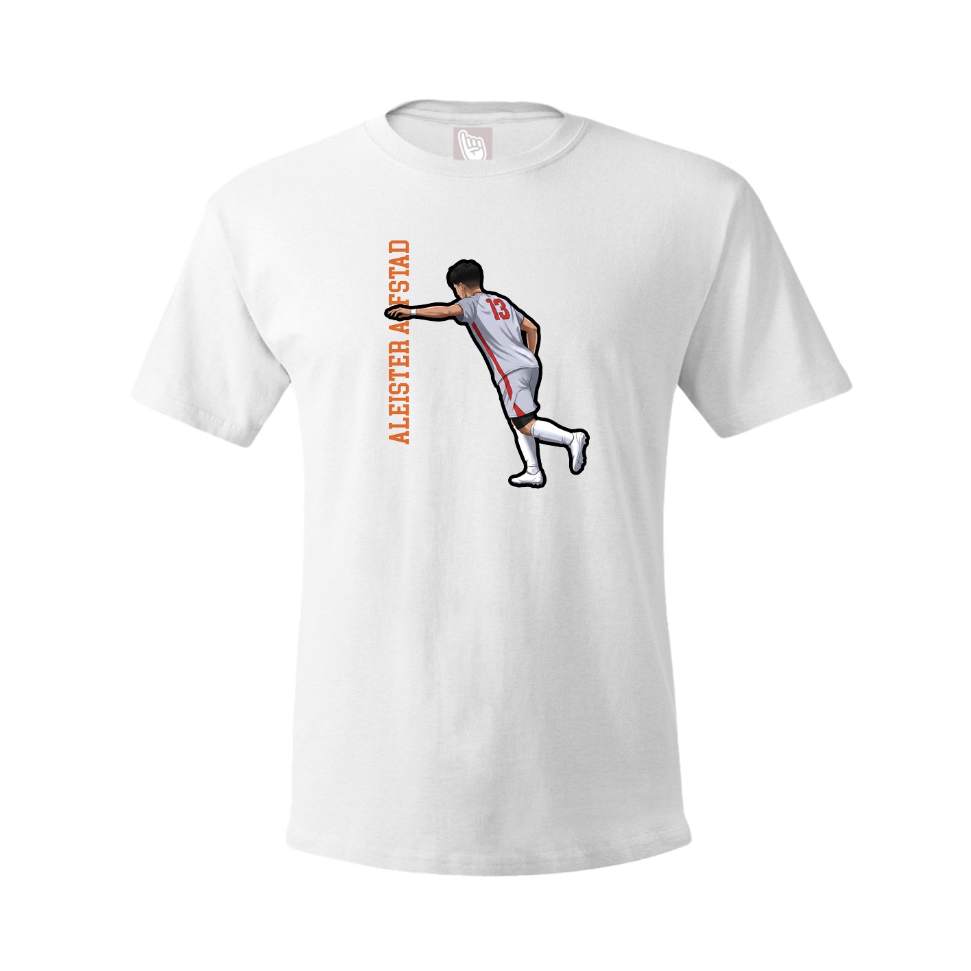 Youth Tee — Name Vertical in White