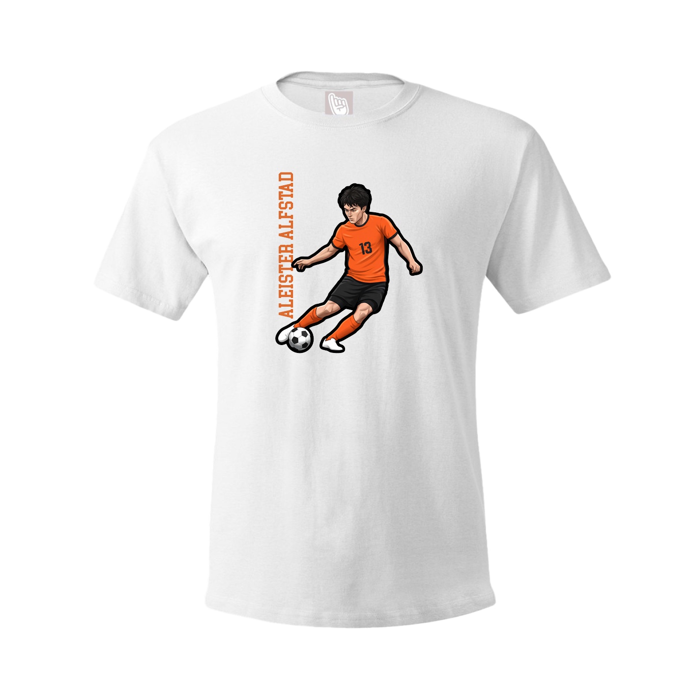 Youth Tee — Name Vertical in White