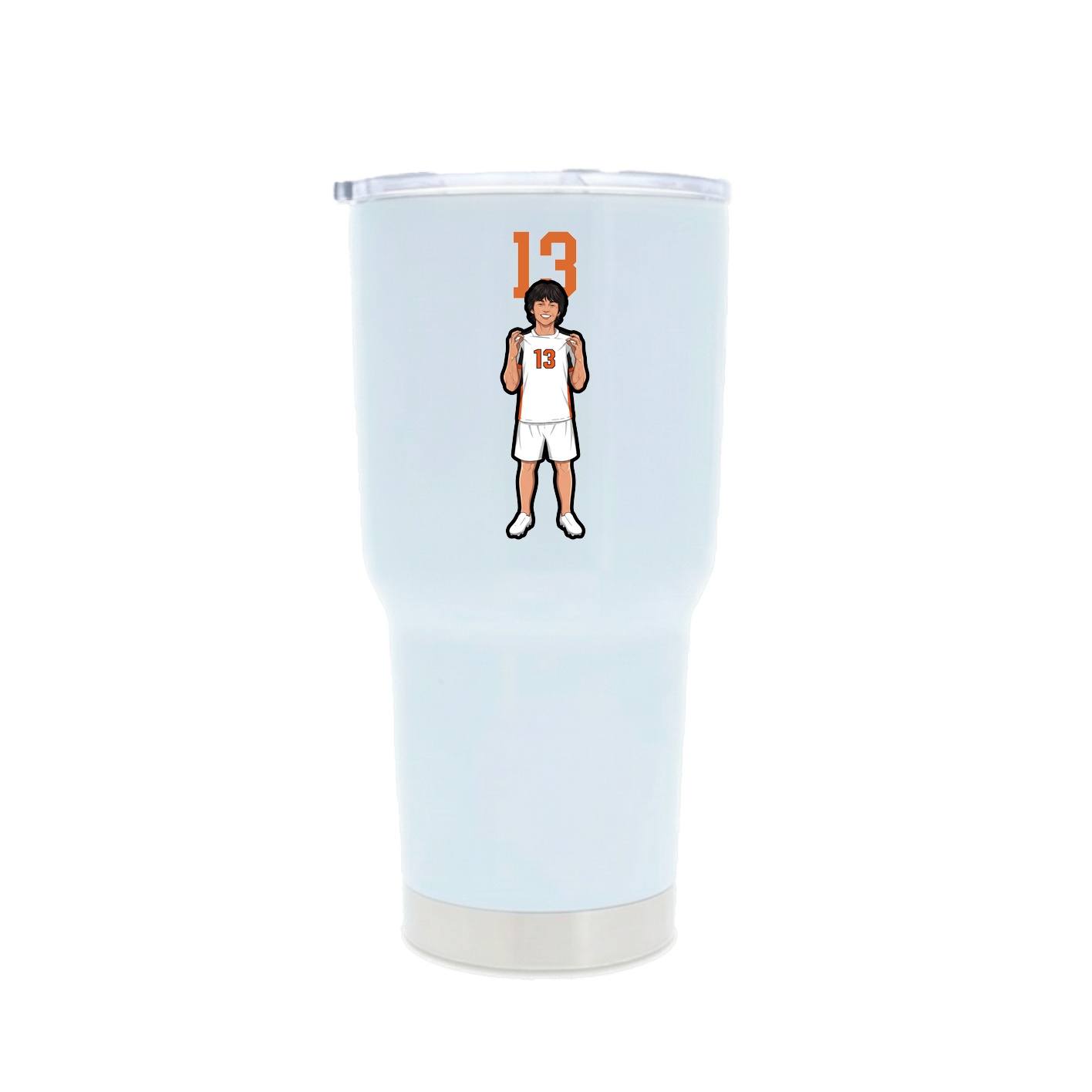 30oz Stainless Steel Tumbler — Number Top in White