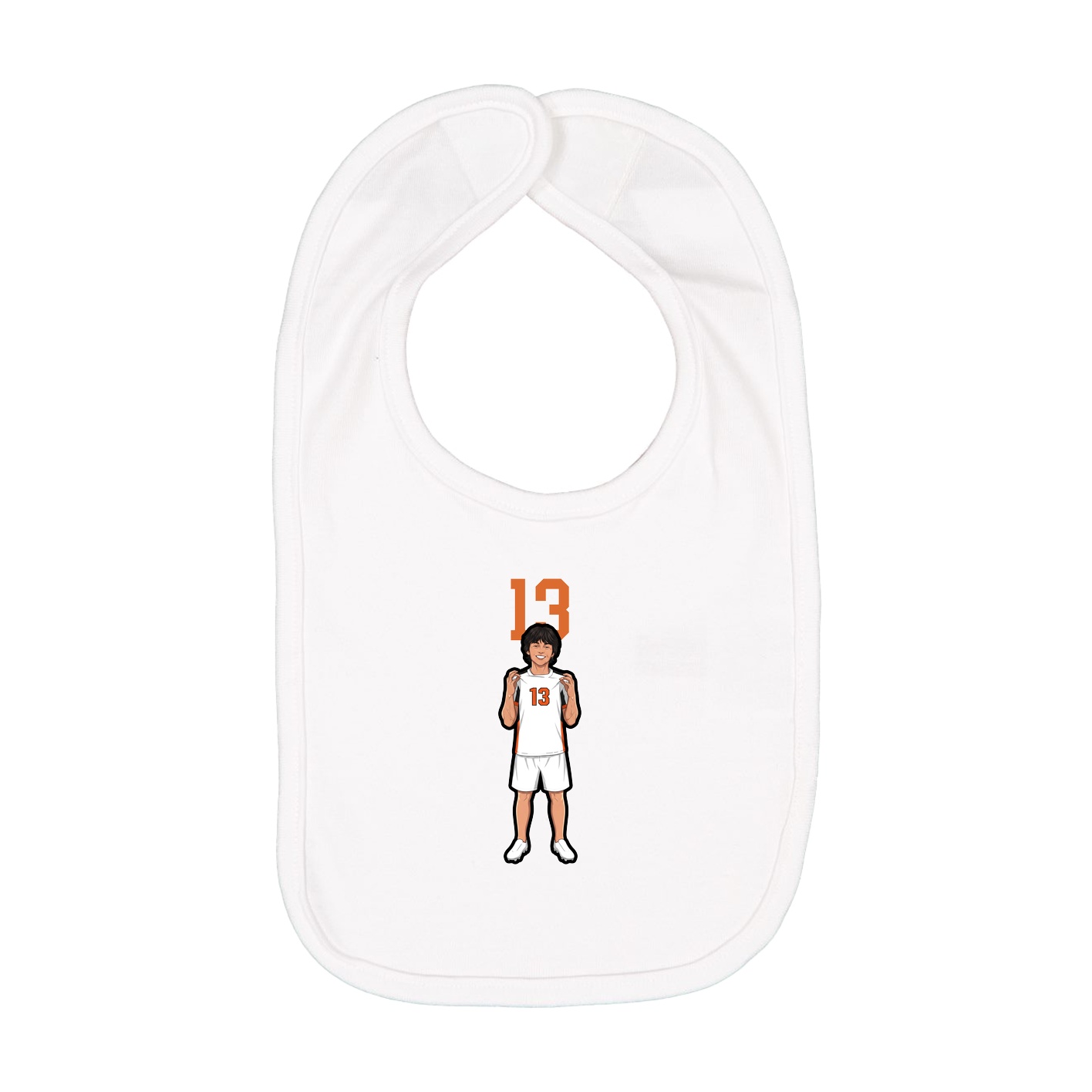 Infant Bib — Number Top in White