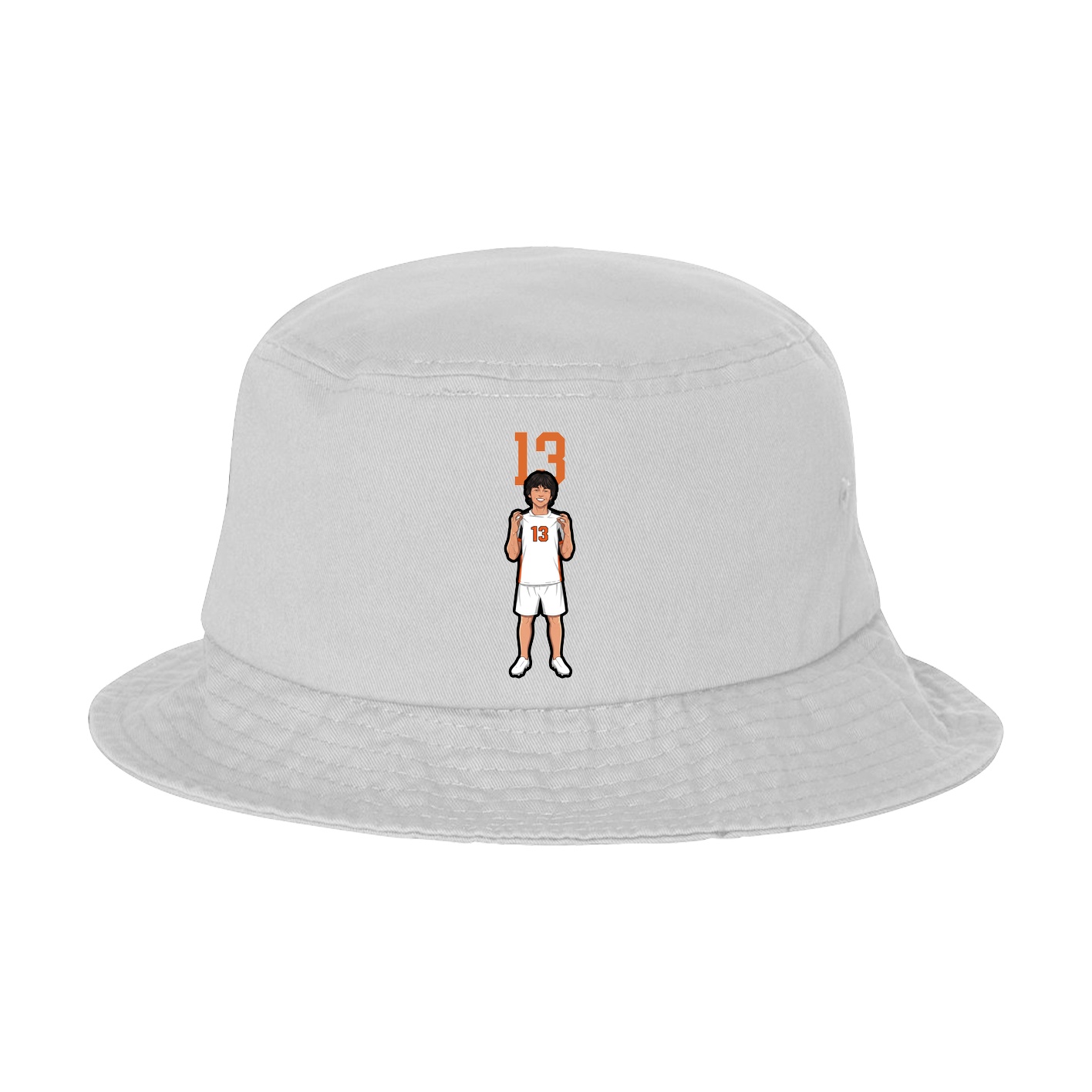 Bucket Cap — Number Top in White