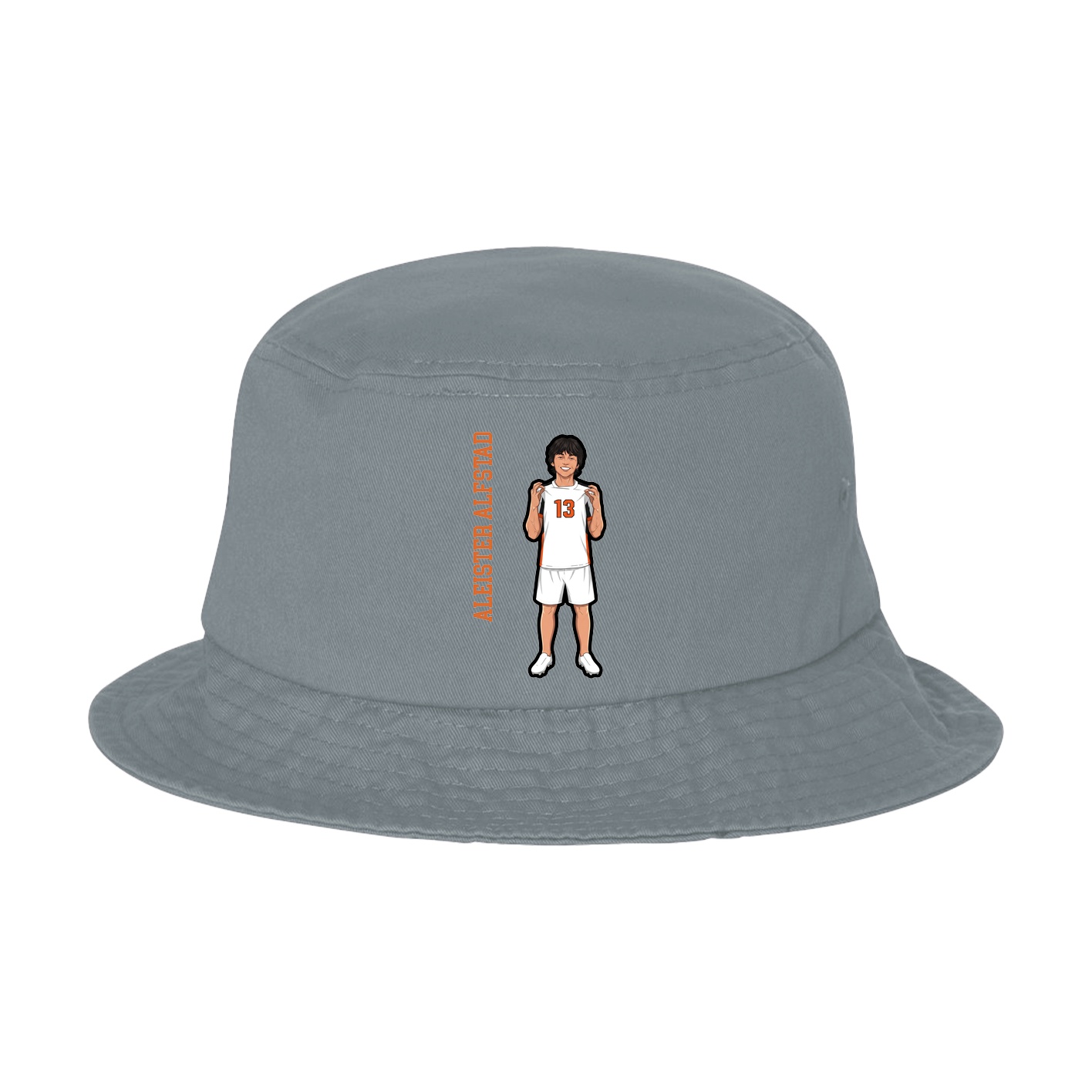 Bucket Cap — Name Vertical in Grey