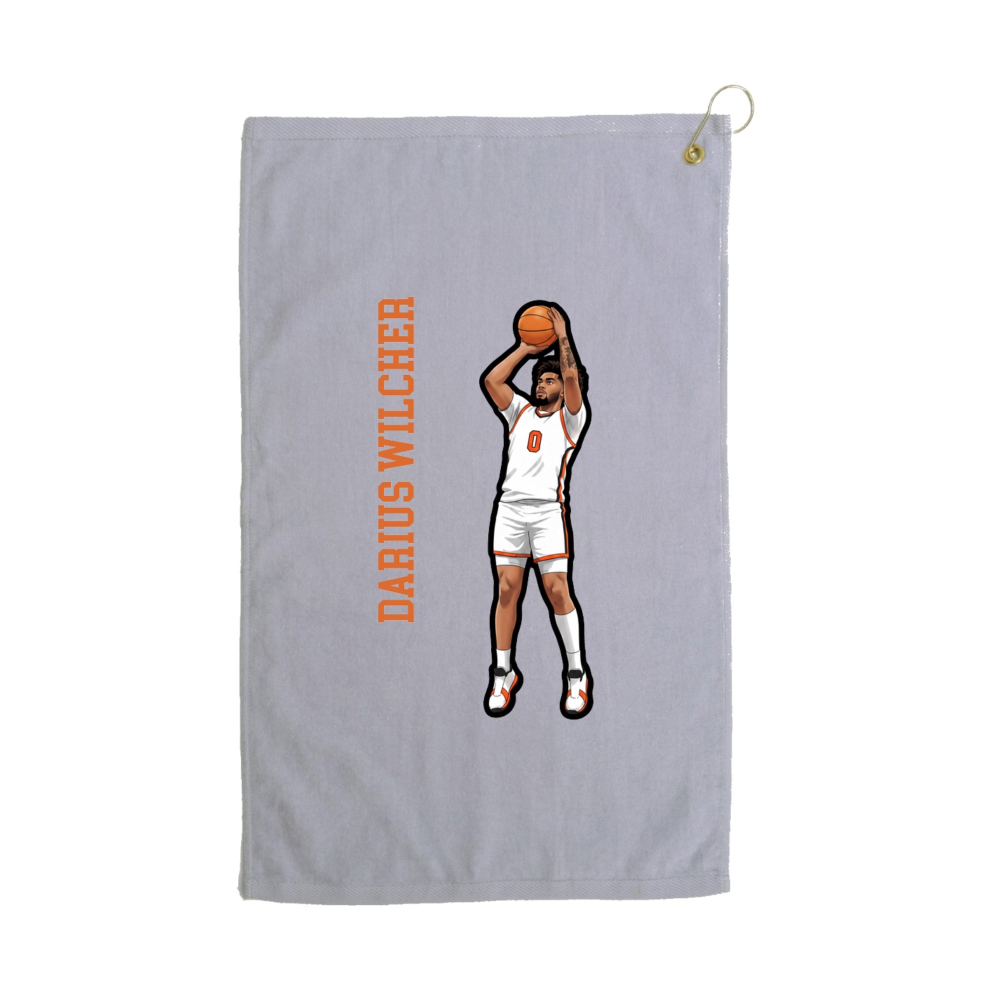 Golf Towel — Name Vertical in Grey