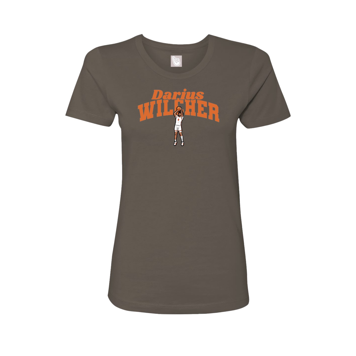 Fitted Women's Tee — Signature Arch in Grey