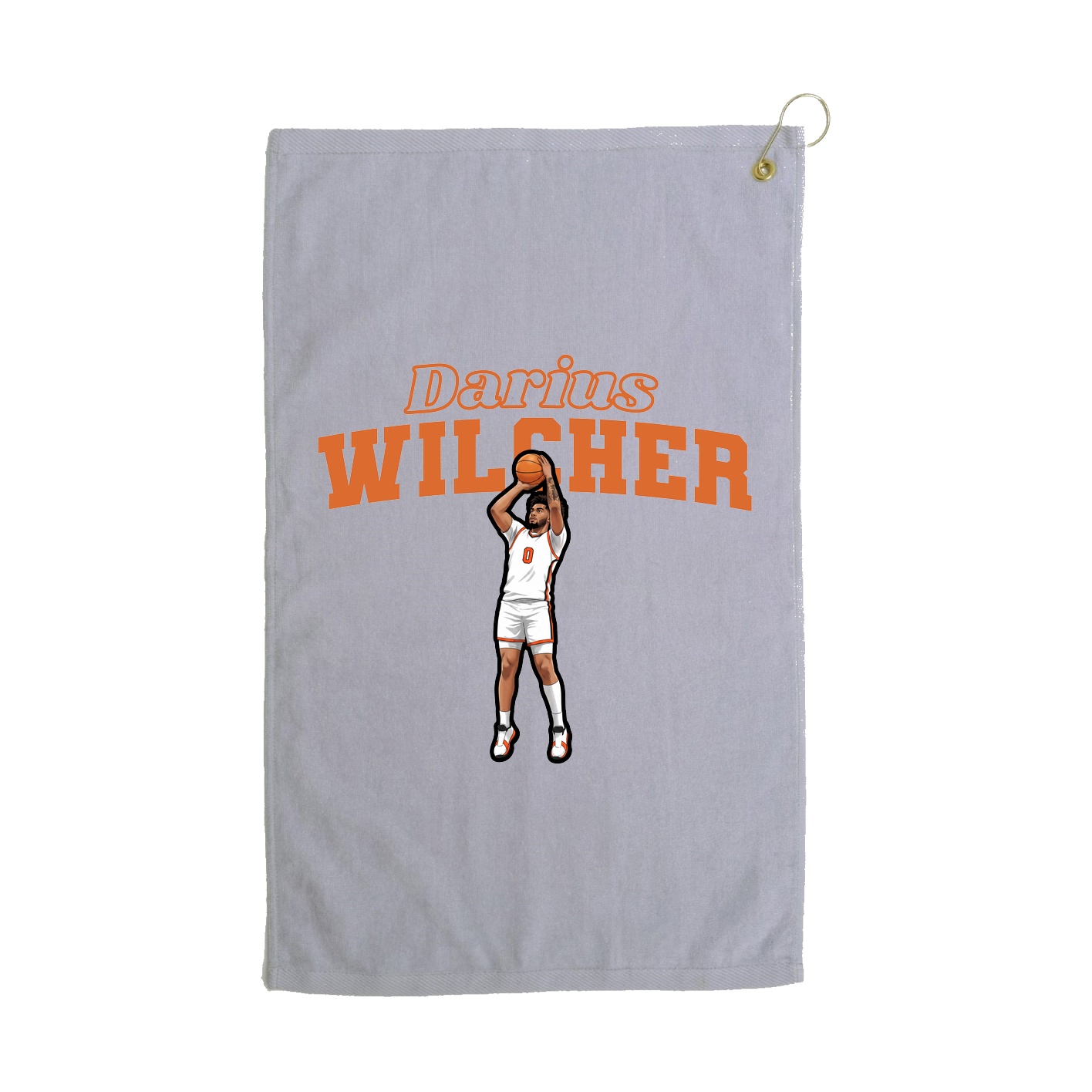 Golf Towel — Name Arch in Grey