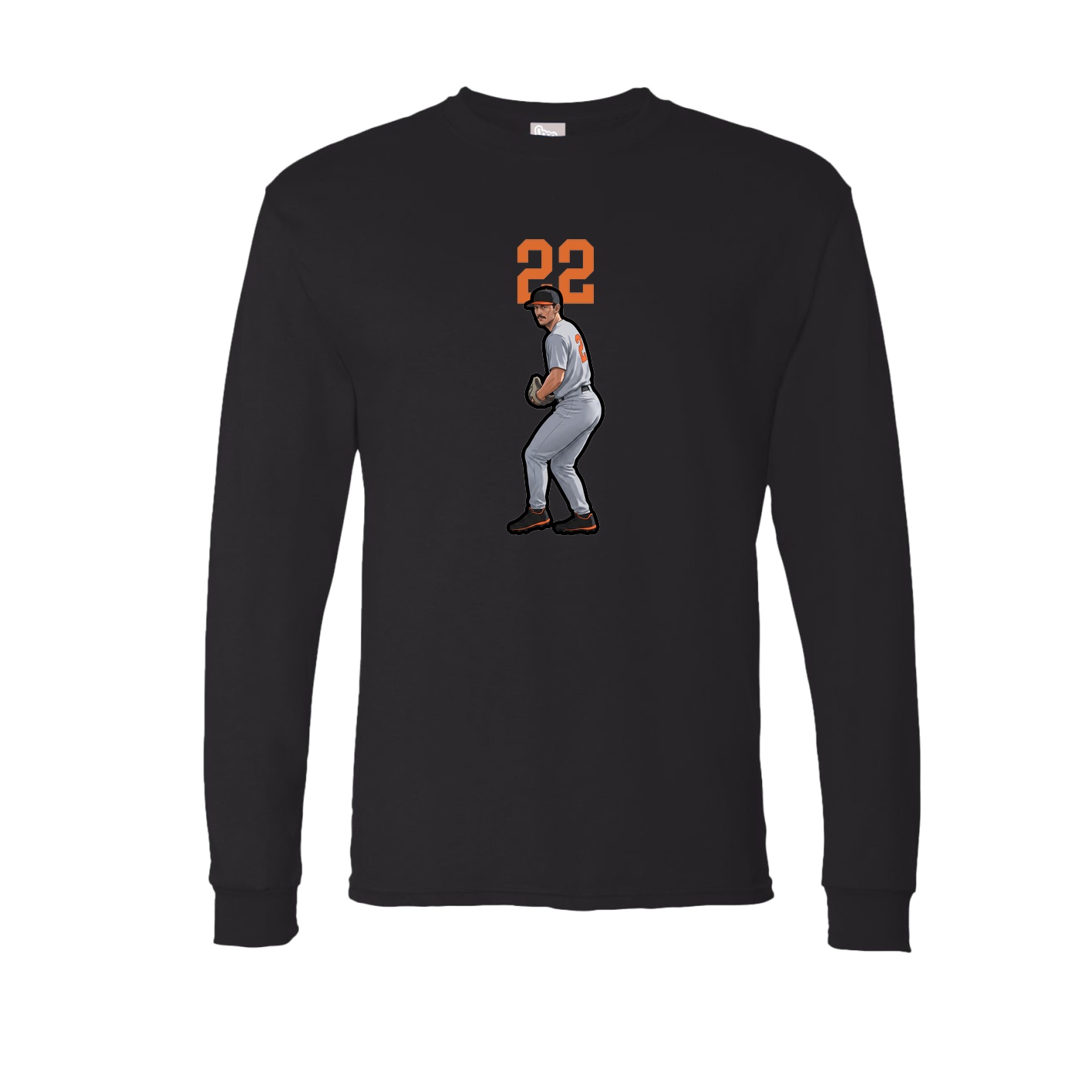 Long Sleeve Tee — Number Top in Black