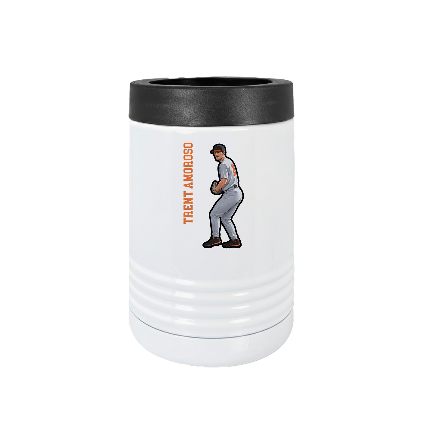 Beverage Holder — Name Vertical in White