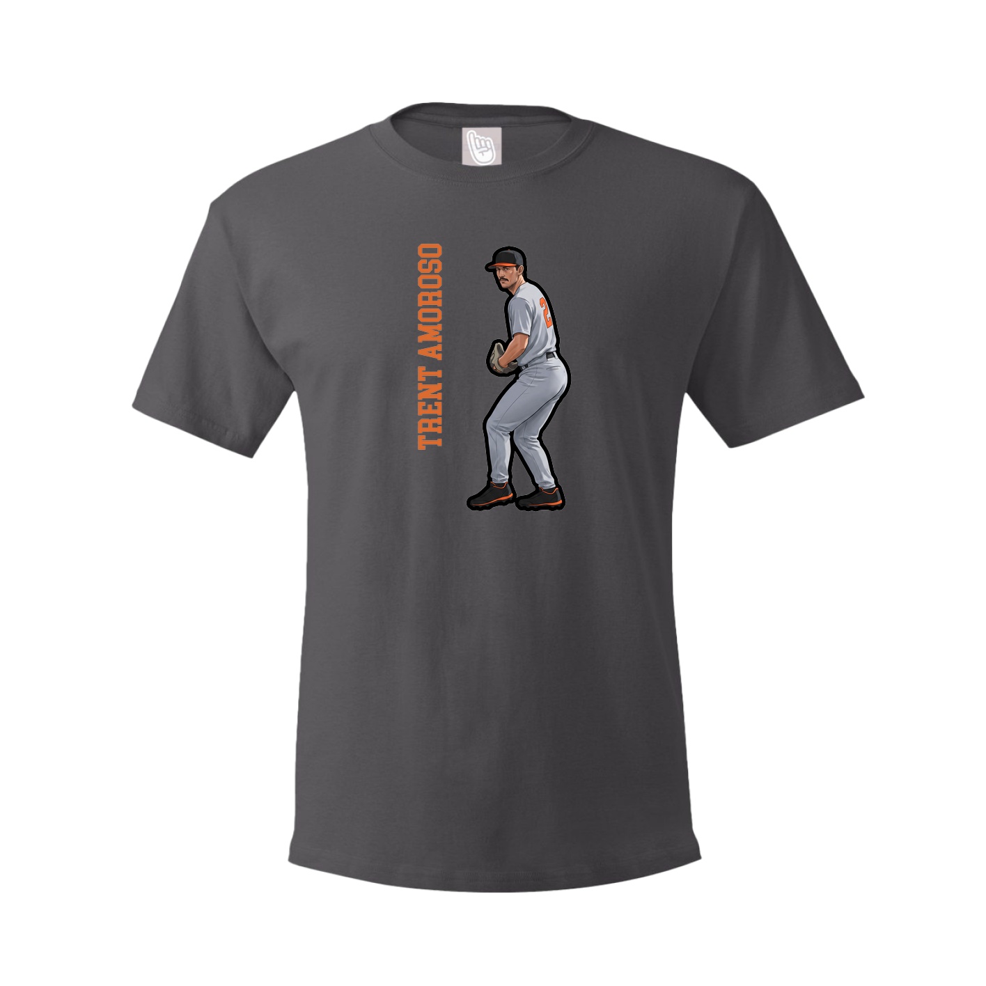 Tee — Name Vertical in Grey