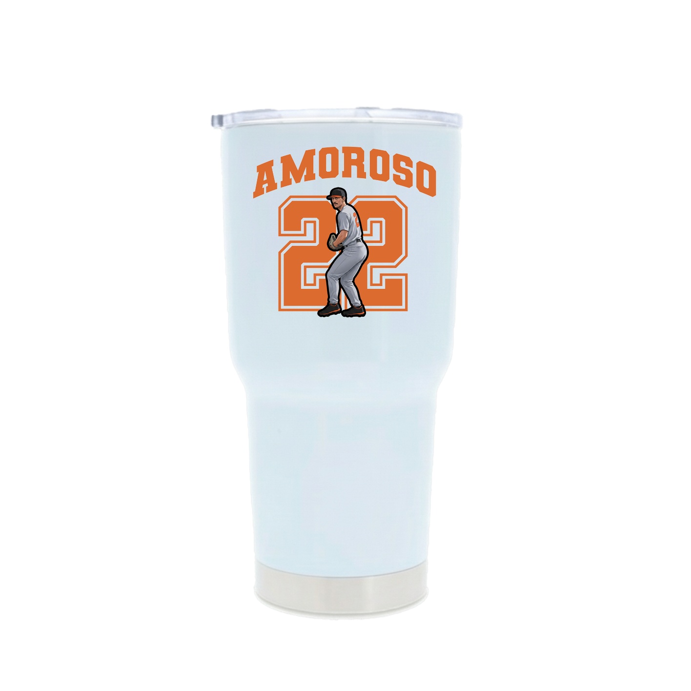 30oz Stainless Steel Tumbler — Number in White