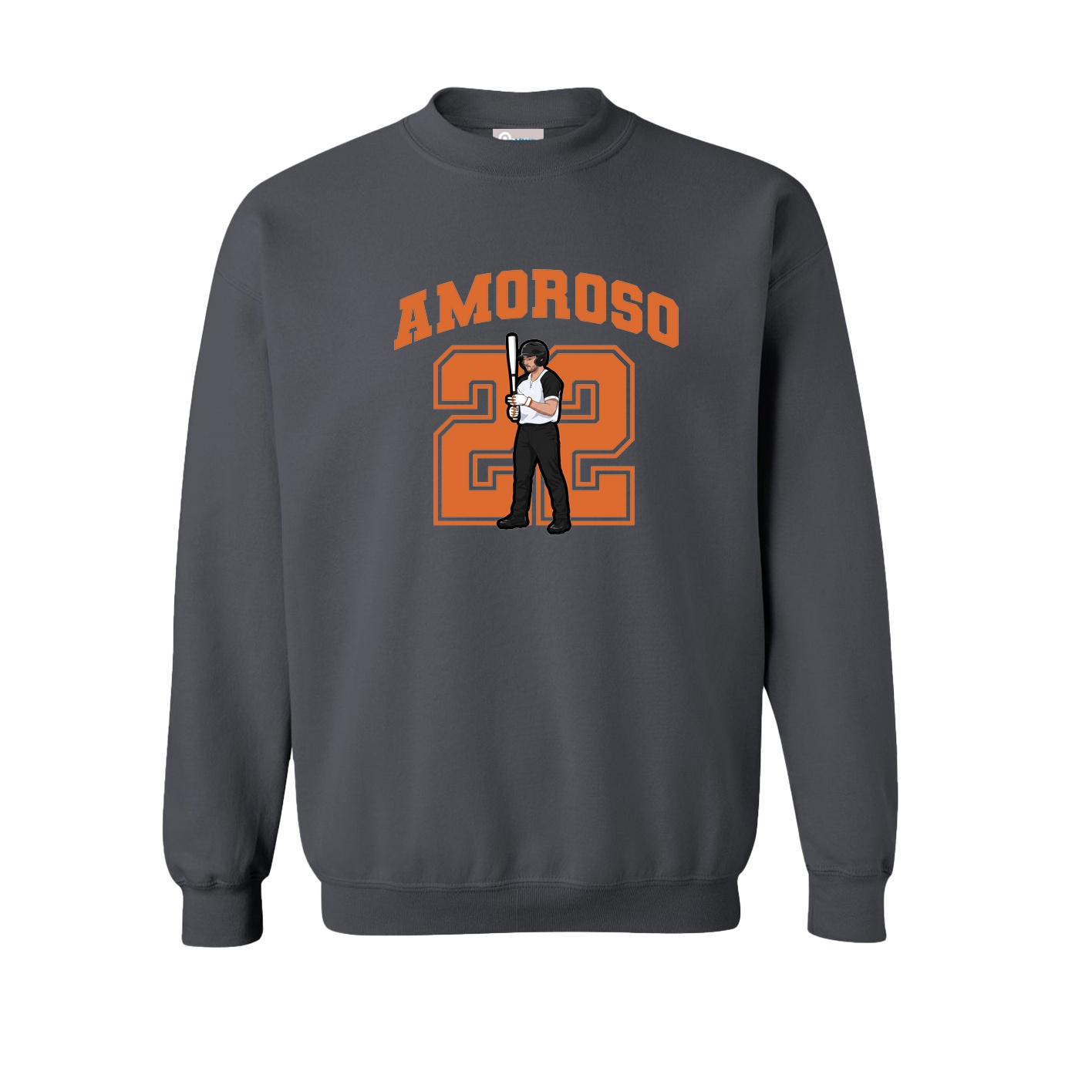 Fleece Crew — Number in Grey