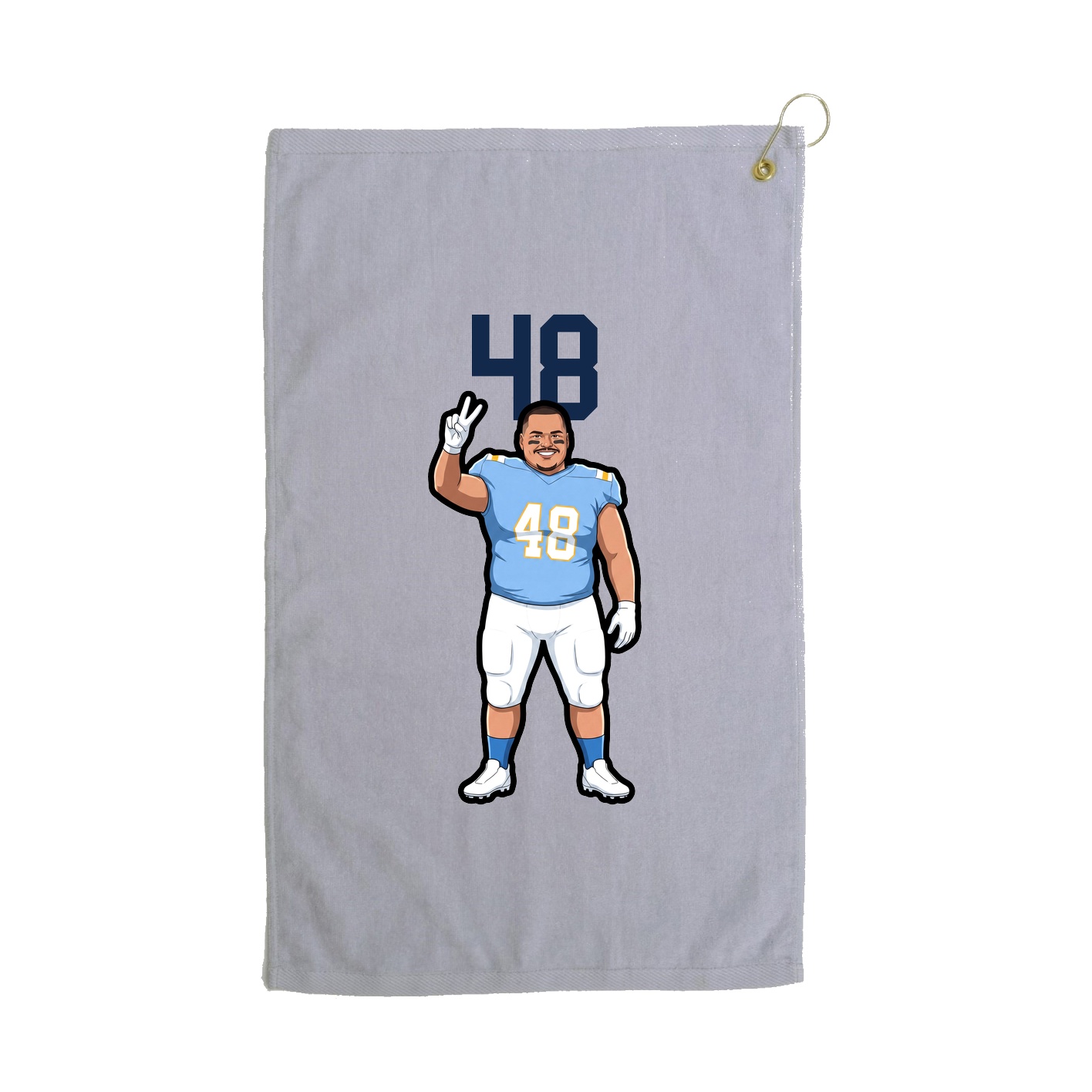 Golf Towel — Number Top in Grey
