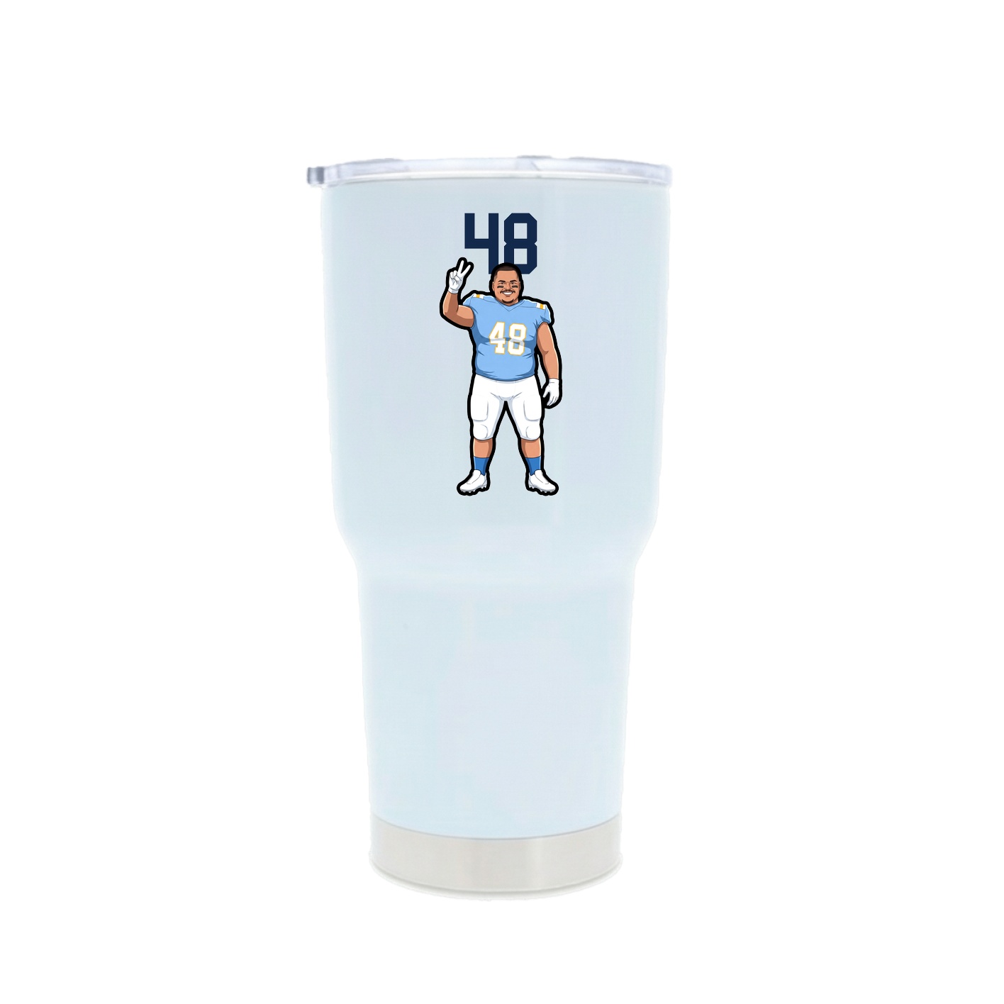 30oz Stainless Steel Tumbler — Number Top in White