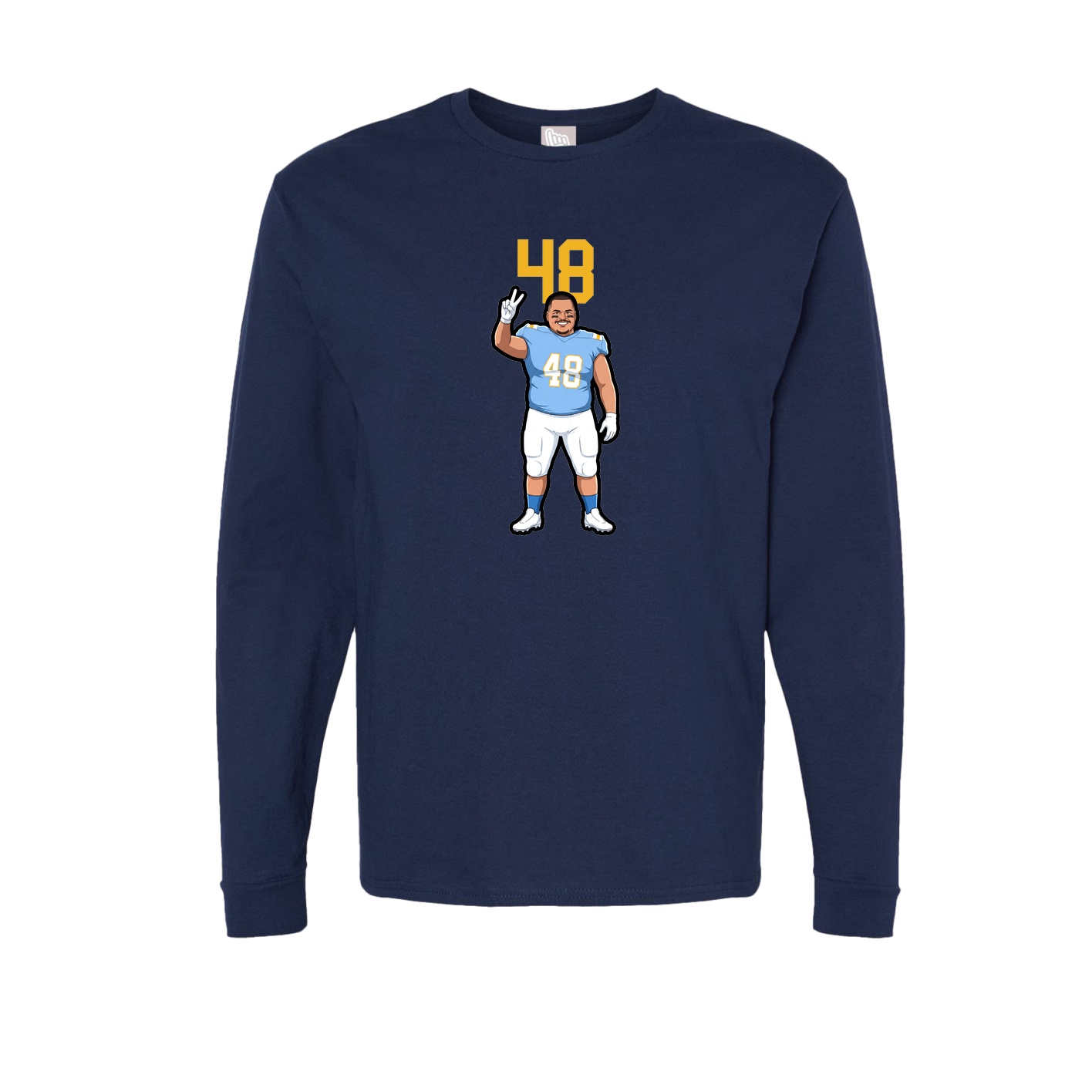 Long Sleeve Tee — Number Top in Navy
