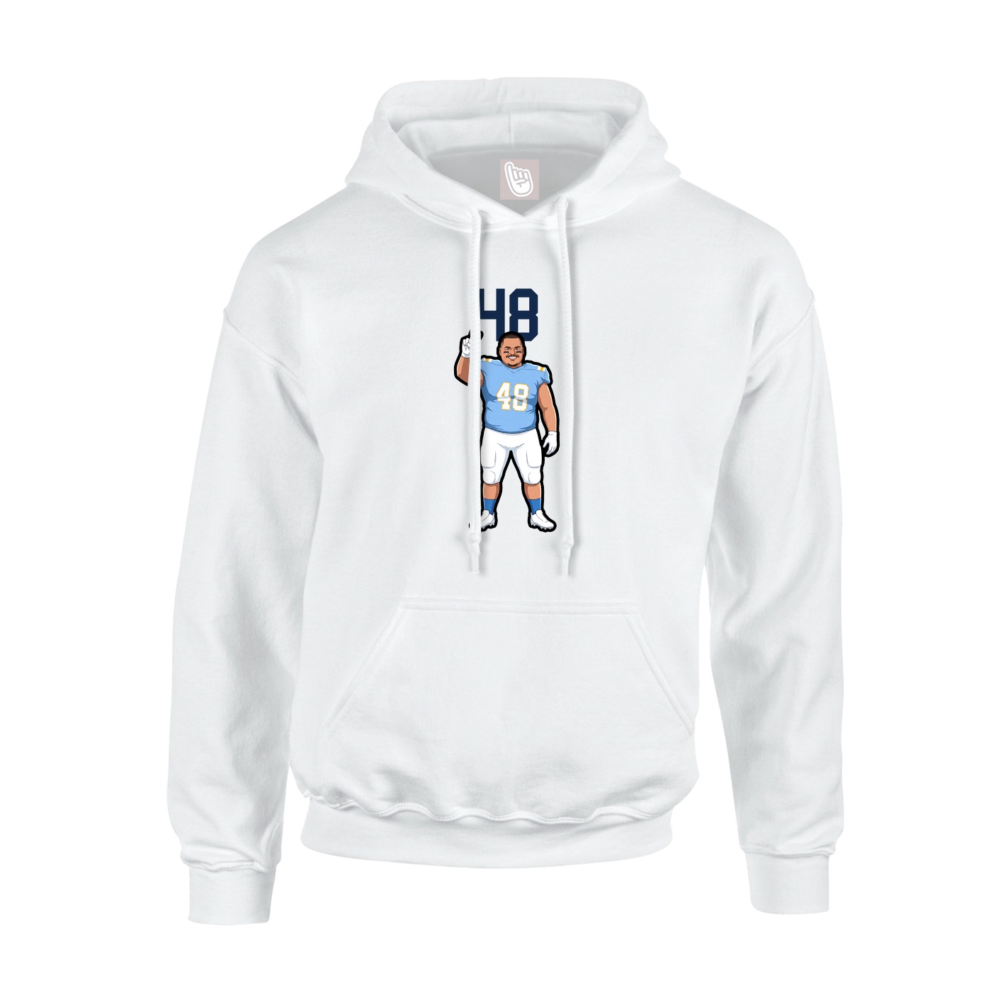 Youth Hoodie — Number Top in White