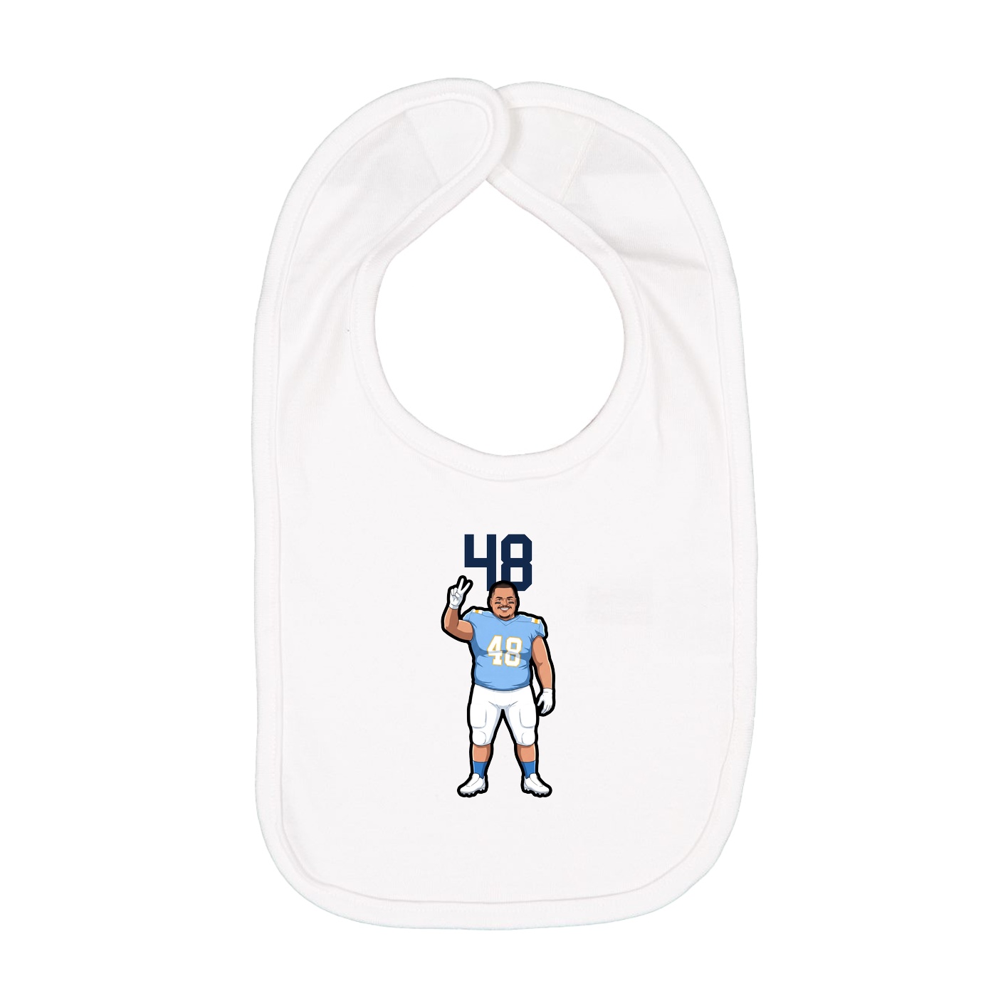 Infant Bib — Number Top in White