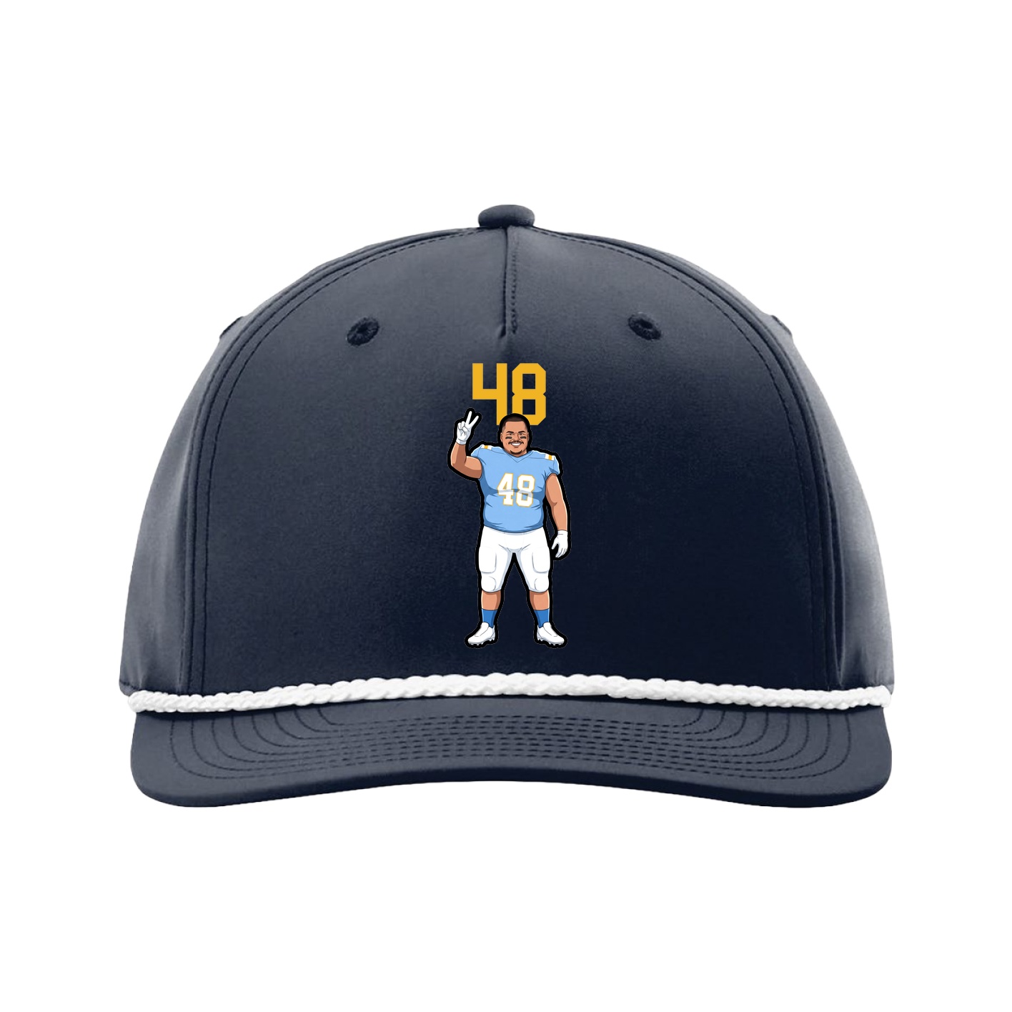 Five-Panel Classic Rope Cap — Number Top in Navy
